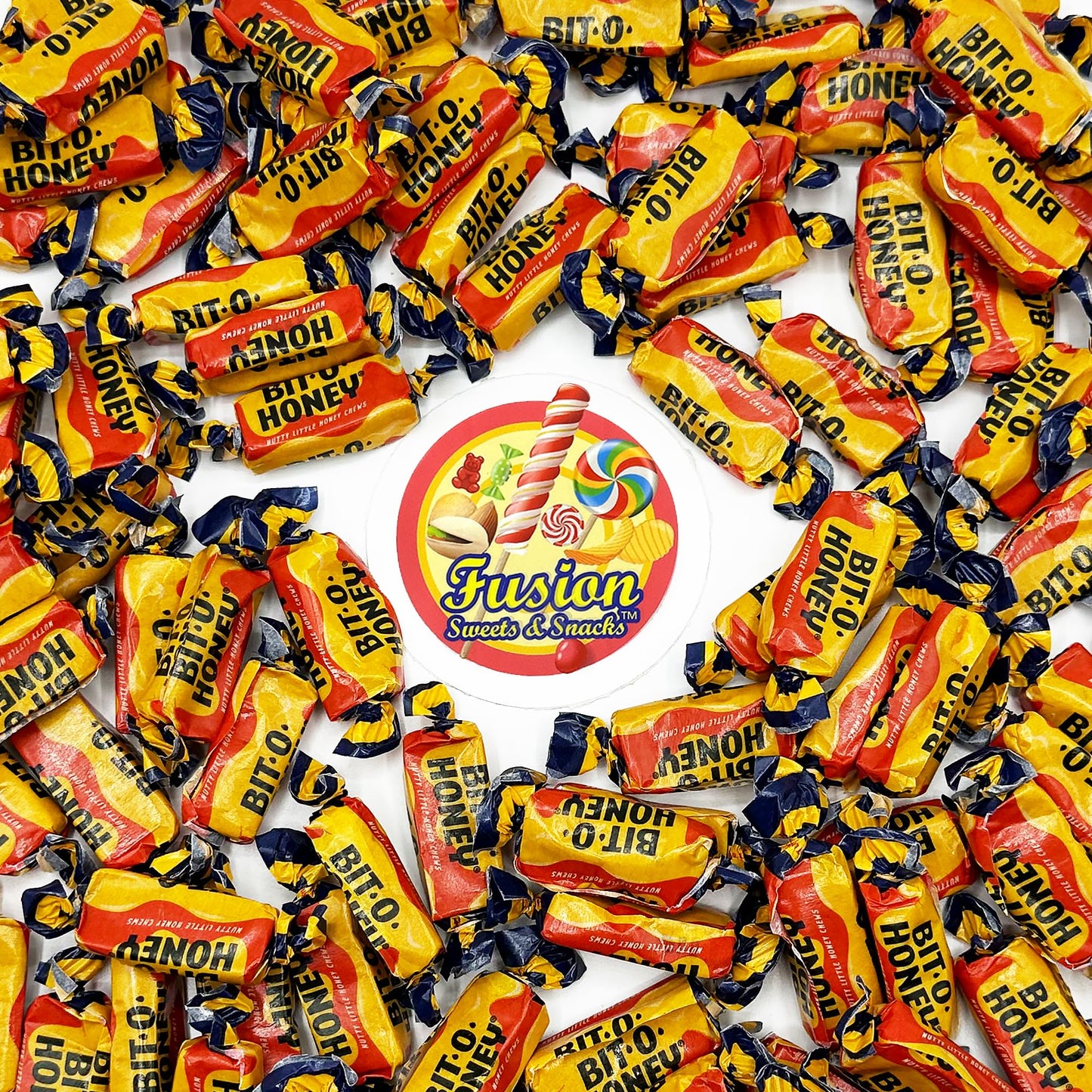 Fusion Sweets Bit-O-Honey Candy - Individually Wrapped Taffy - 3 LB Bulk Bag