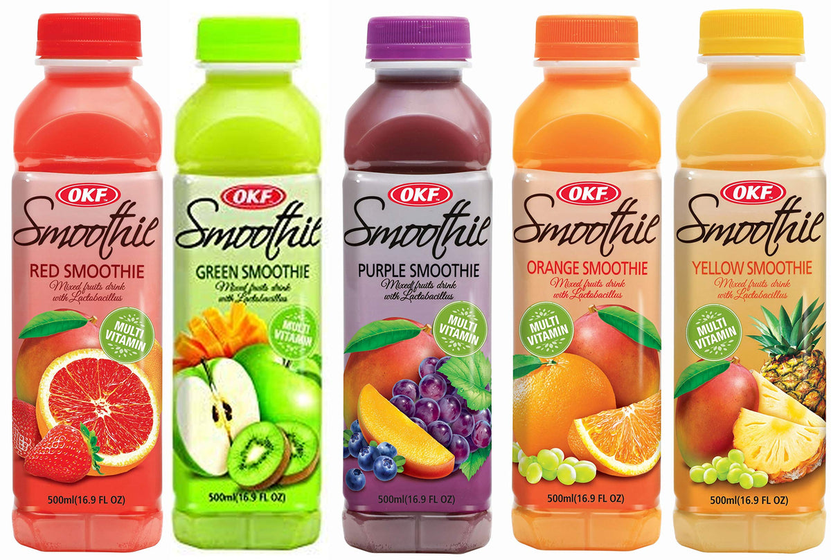 OKF Smoothie Multi Vitamin Drink, 5 Flavor Variety Pack, 16.9 Fl Oz, Pack of 12