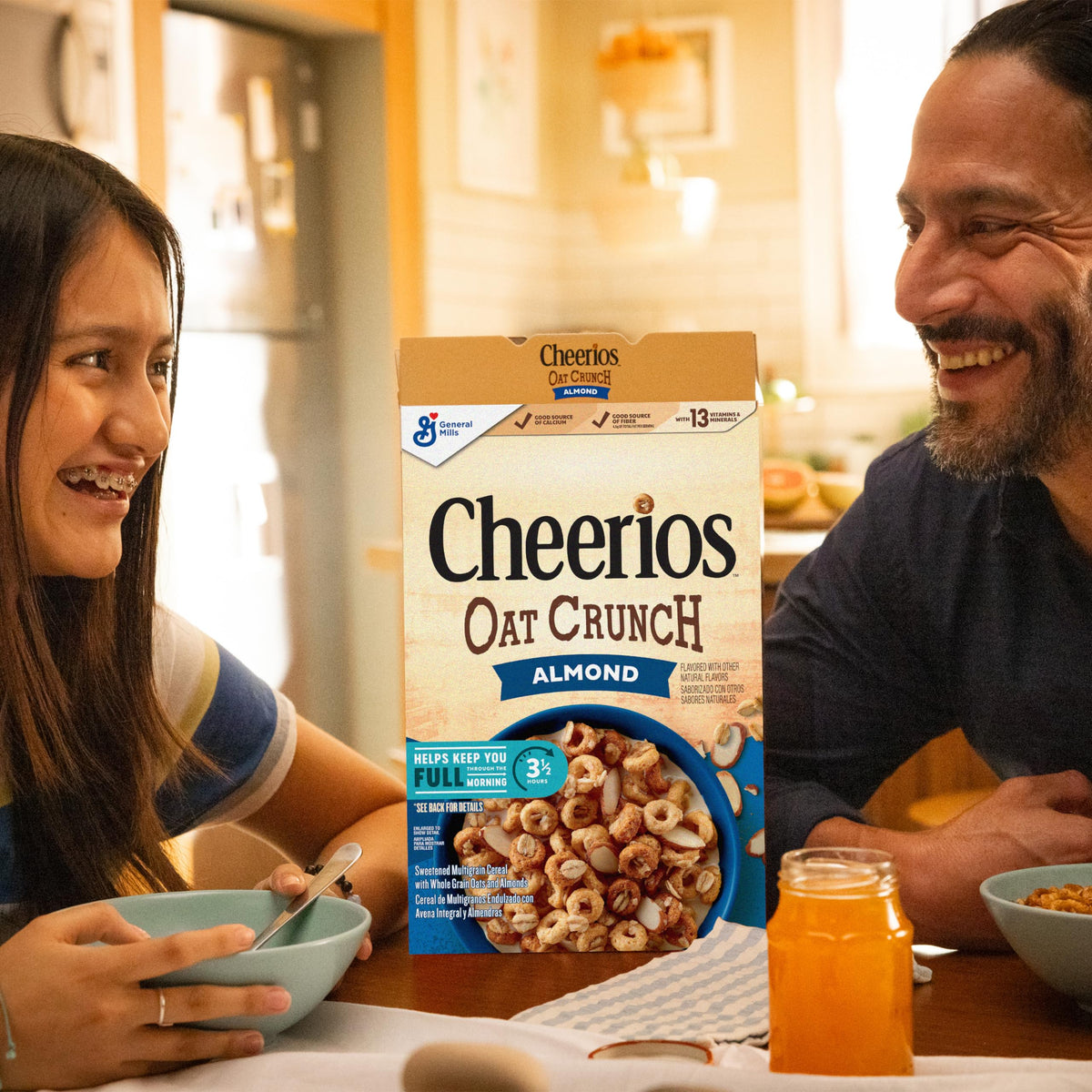 Cheerios Oat Crunch Almond Oat Breakfast Cereal, Family Size, 24 Oz