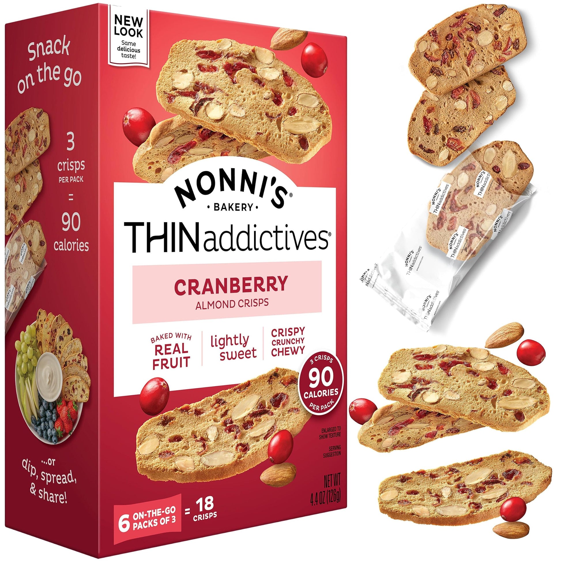 Nonnis Cranberry Thin Addictives, 4.4 Ounce, Red, 1-Pack, Model 197233