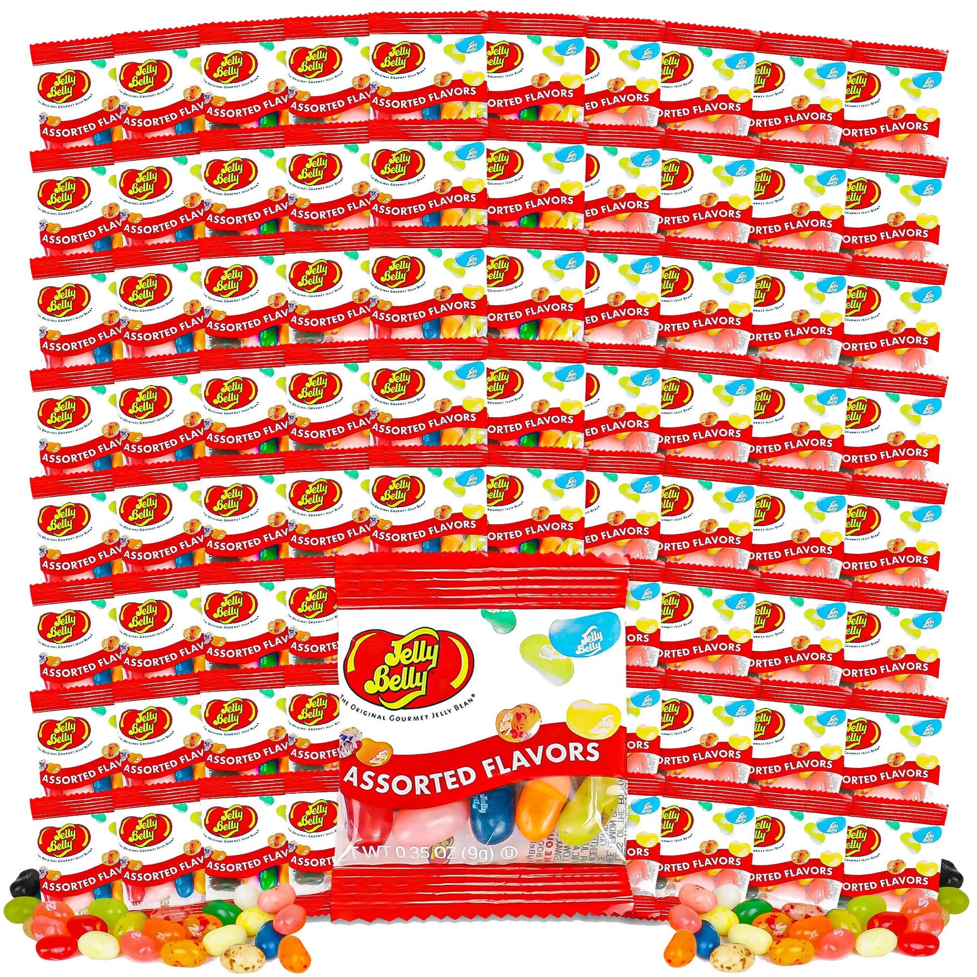 Jelly Belly Individual Packs | 75 PACK | Mini Bags of assorted Jelly Beans | 75 bags of 0.35oz | Assorted Flavors