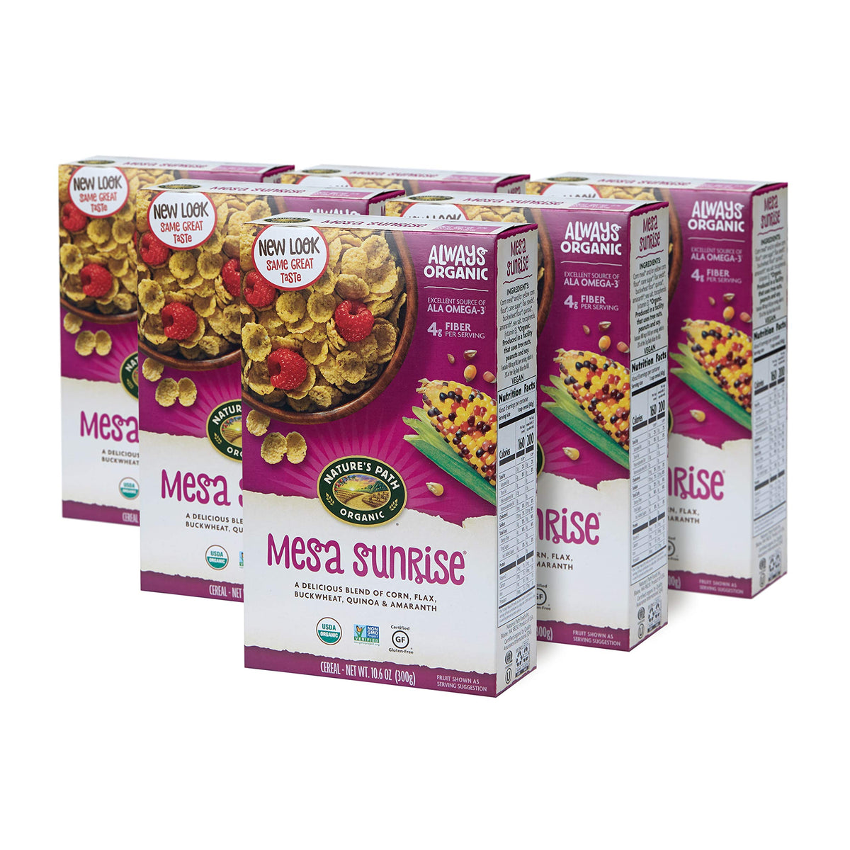 Natures Path Organic Gluten Free Mesa Sunrise Flakes Cereal, 10.6 Ounce (Pack of 6), Non-GMO, Heart Healthy, High Fiber, 4g Plan