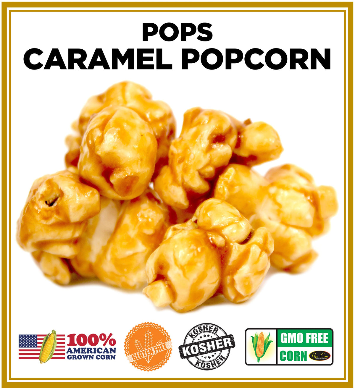 Caramel Popcorn-Pops Corn-1.5Lbs Gourmet Popcorn-Gift-Premium Fresh & Delicious -Made In The Usa - Most Popular Classic Popped Caramel Corn. Handmade & No Preservatives!!