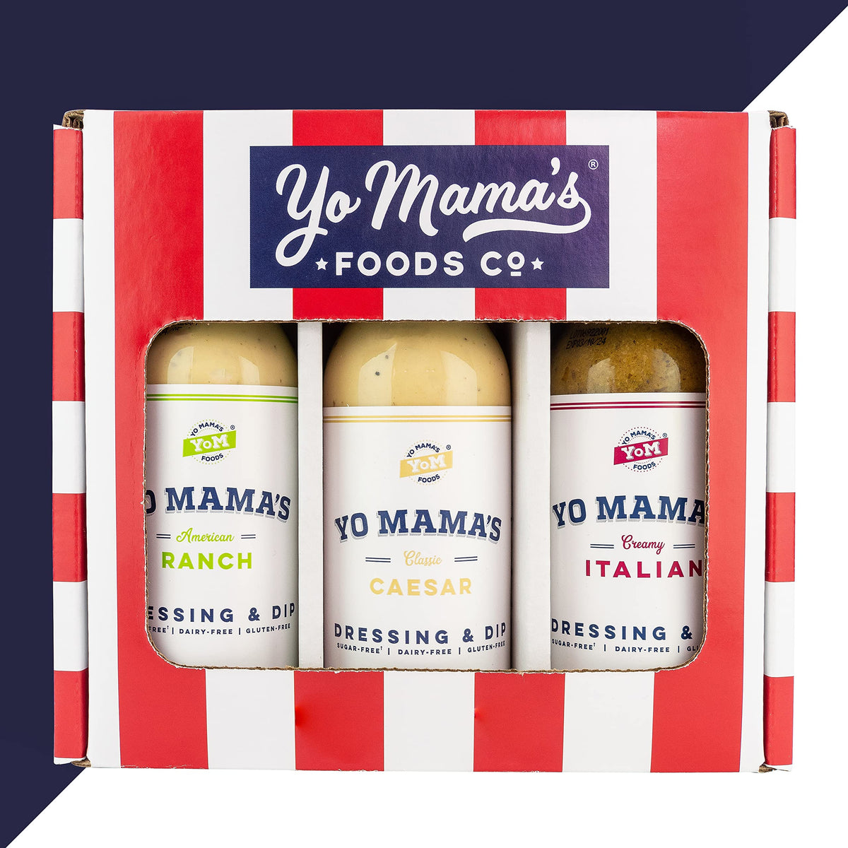 Yo Mama’S Foods Low-Carb Dressings Gift Set | Includes (1) Ranch, (1) Caesar, (1) Italian | Sugar-Free | Dairy-Free | Gluten-Free And Made From Fresh Ingredients