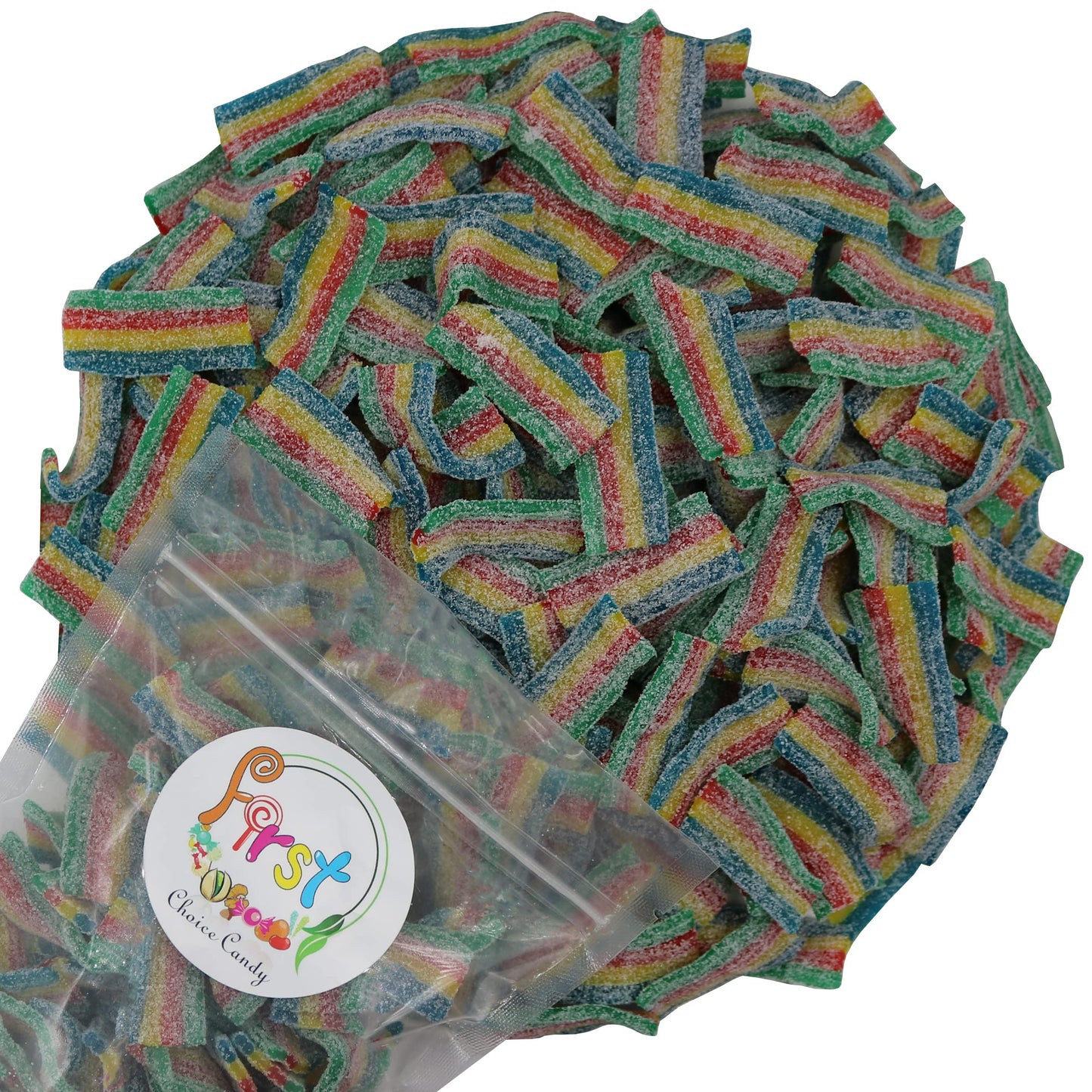 Variety Color Sour Gummy Belts (Mini Rainbow Bites, 1 LB)