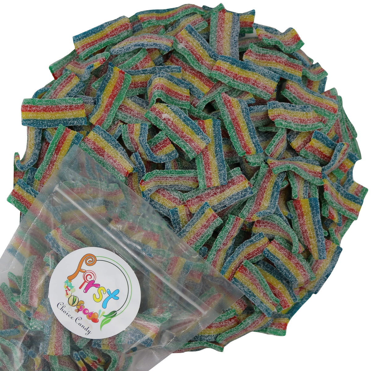 Variety Color Sour Gummy Belts (Mini Rainbow Bites, 1.5 LB)