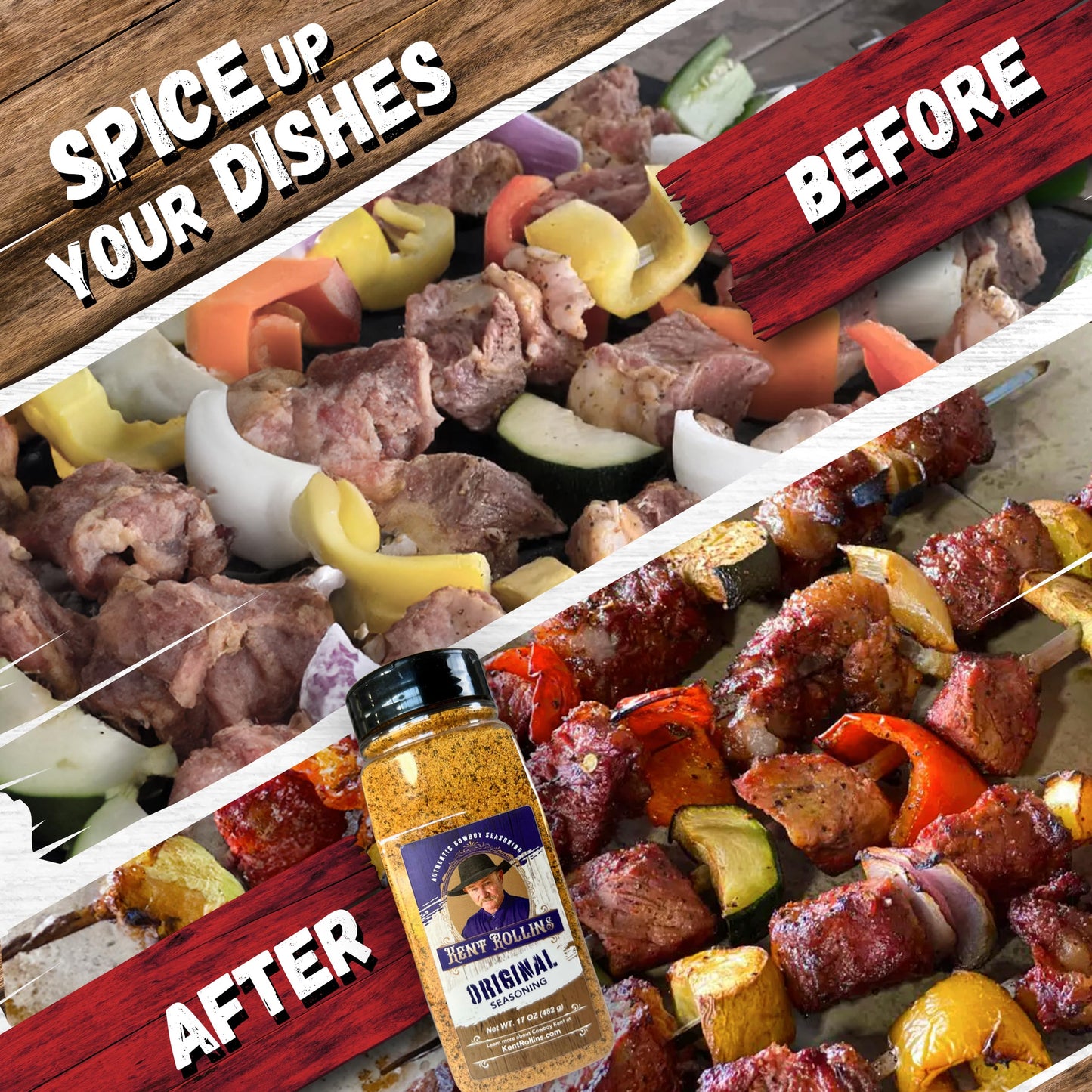 Kent Rollins Original Seasoning - 17 Ounce Spice Blend for Flavorful Cooking