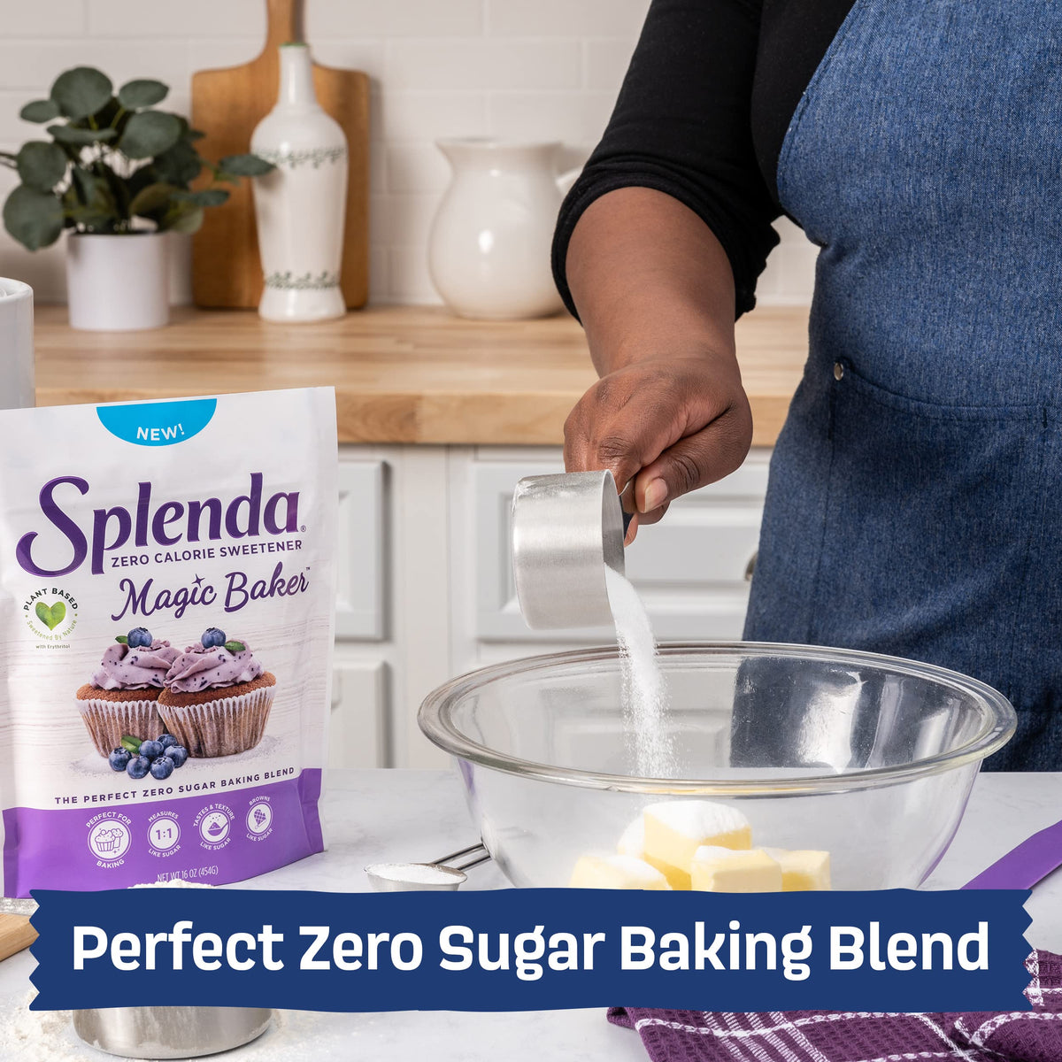 Splenda Magic Baker Zero Calorie Plant Based Granulated Baking Blend With Stevia, Erythritol And Allulose - Zero Sugar, Keto Fri
