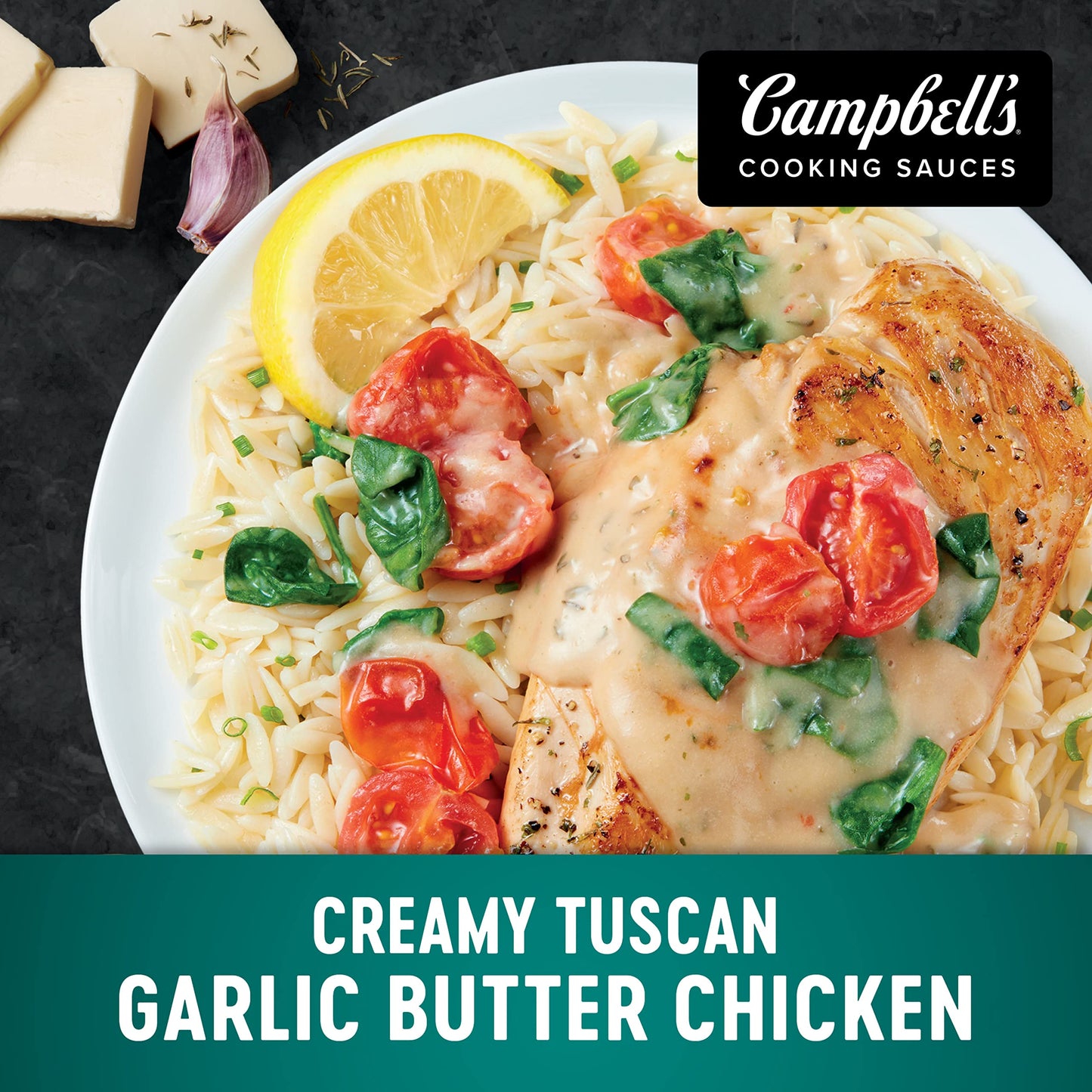 Campbell's Cooking Sauces, Creamy Garlic Butter Sauce, 12 Oz Pouch (Pack of 6)
