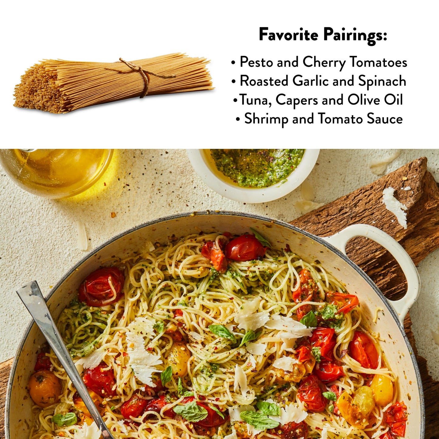 DeLallo Whole Wheat Capeillini Pasta, 1 Pound Bag, 8 Pack, Authentic Angel Hair Noodles, 100% Durum Wheat, Made in Italy