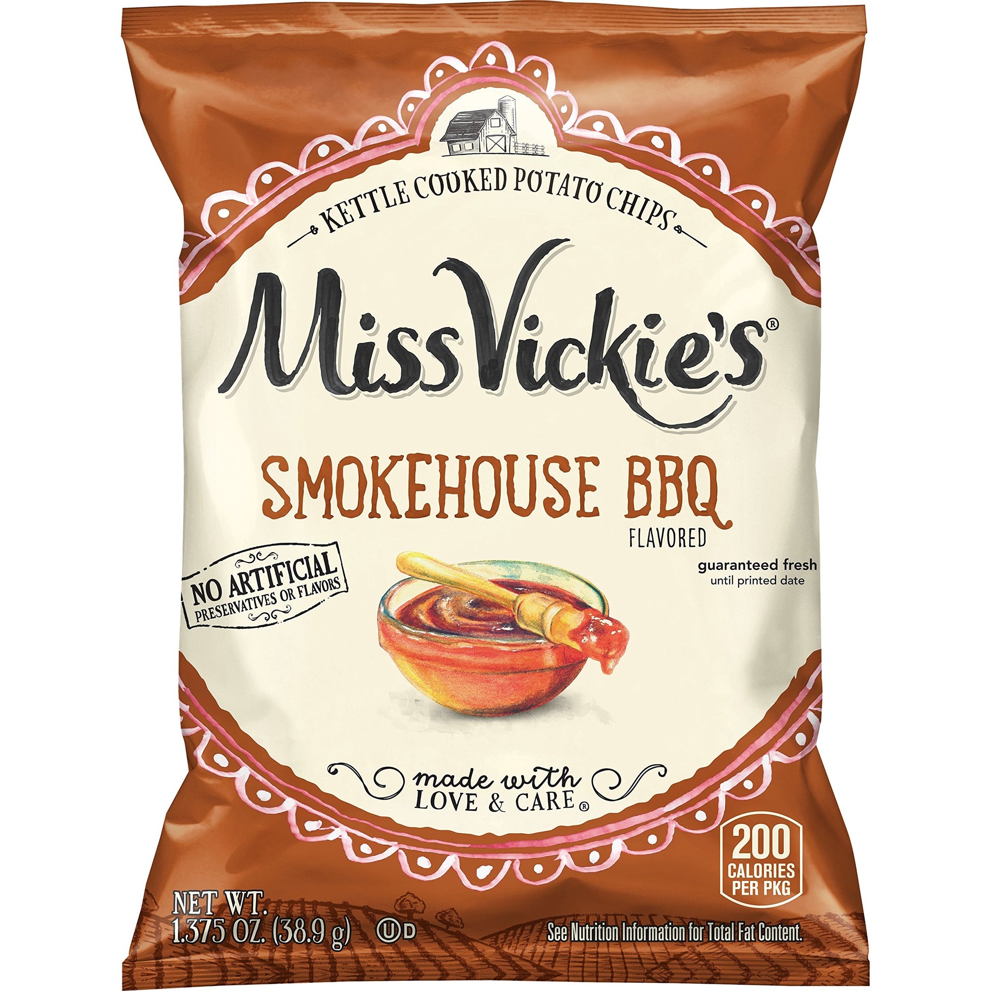 Miss Vickies Flavored Potato Chips, Smokehouse BBQ, 28 Count