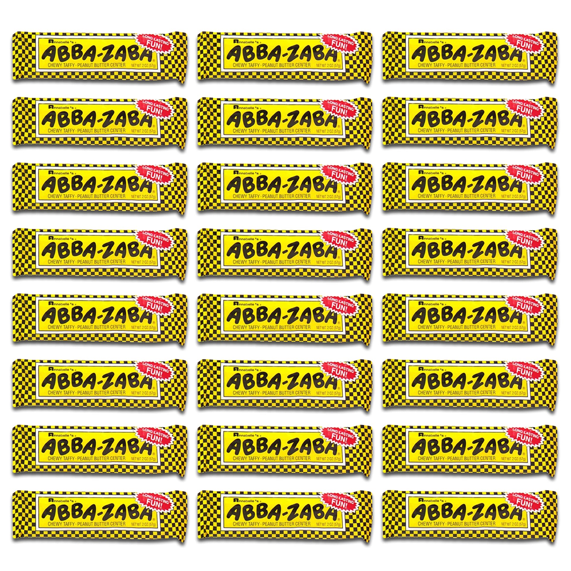 Annabelles Abba-Zaba Chewy Taffy Peanut Butter Center, 1.8-Ounce Bars (Pack of 24)