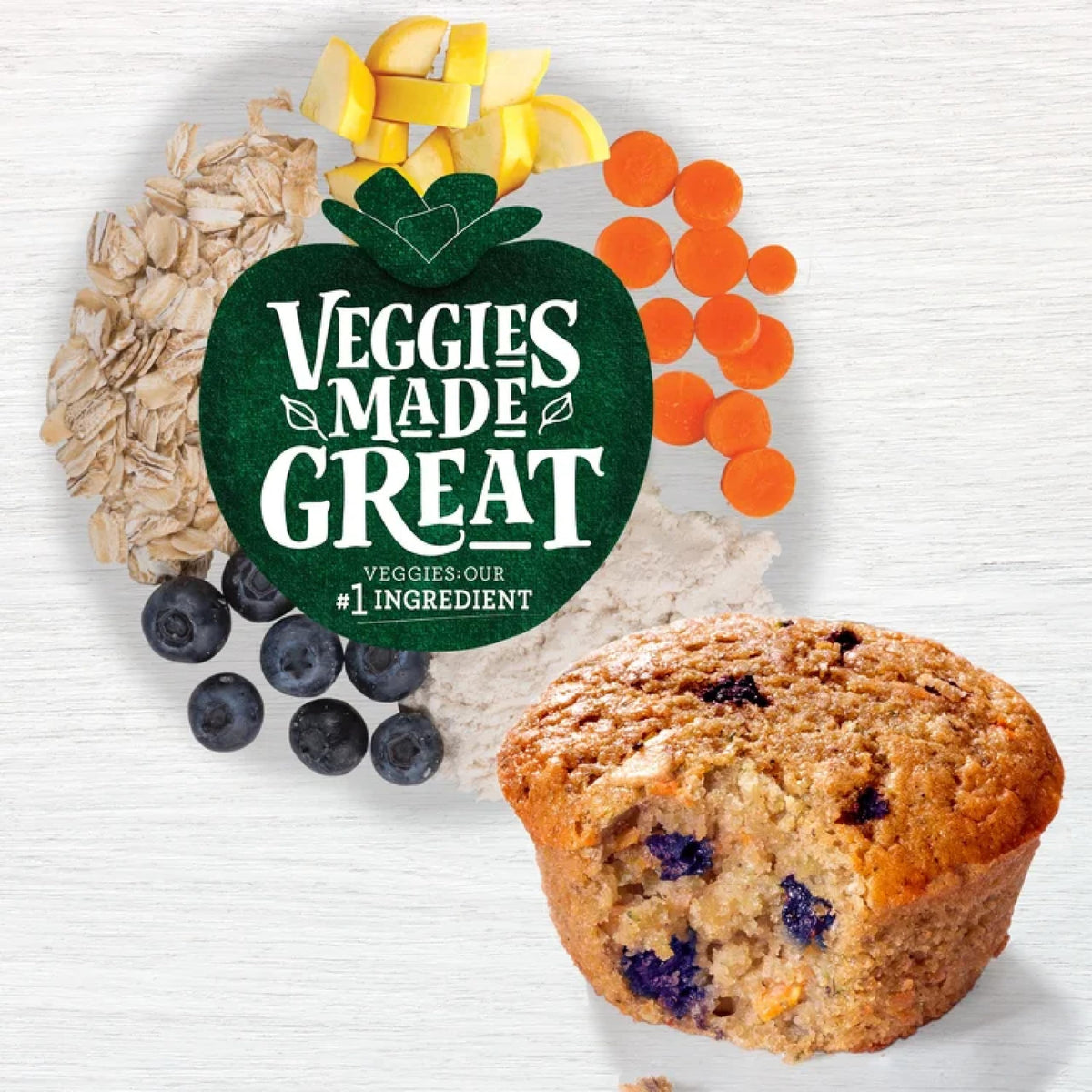 Veggies Made Great, Blueberry Oat Muffins, 12 Ounce