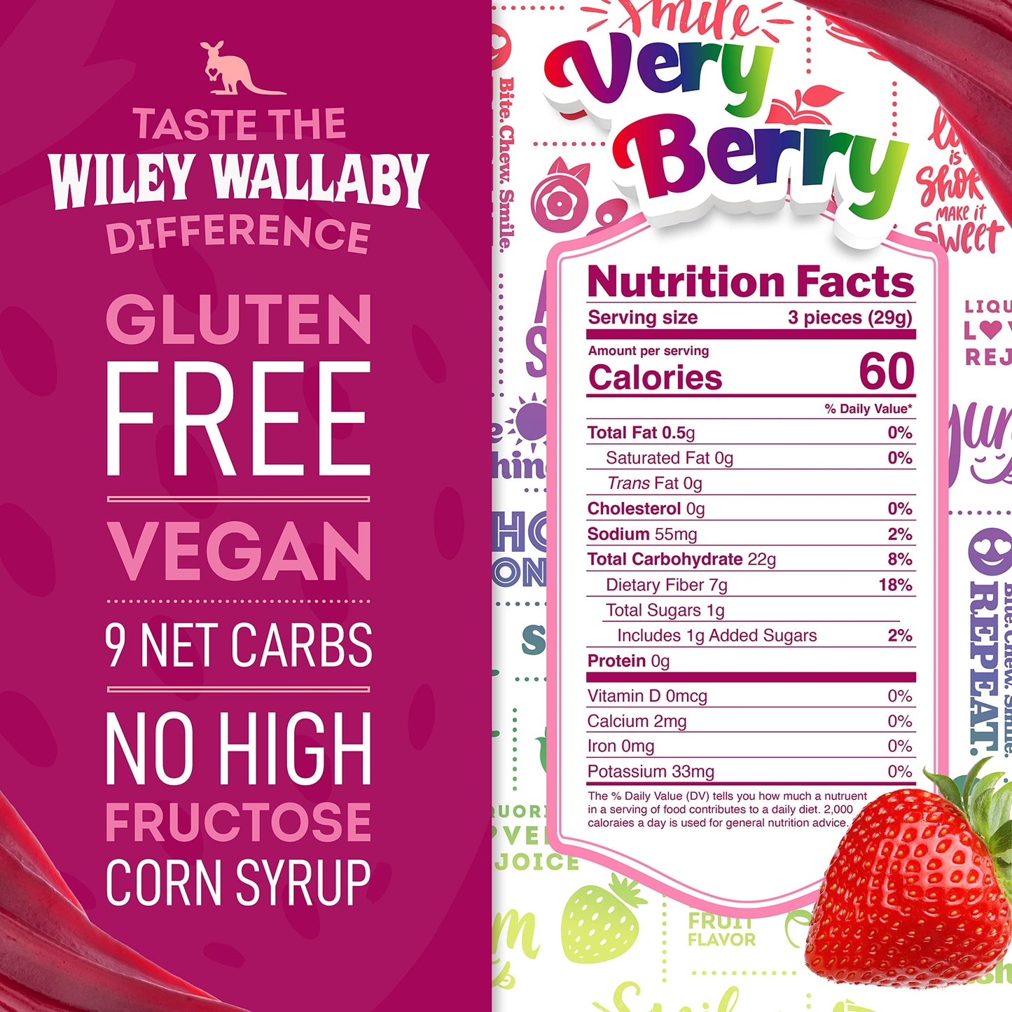 Wiley Wallaby Low Sugar Gluten Free Licorice | Soft Chewy Licorice | Watermelon and Very Berry Flavors | 5.5 Ounce | 2 Pack