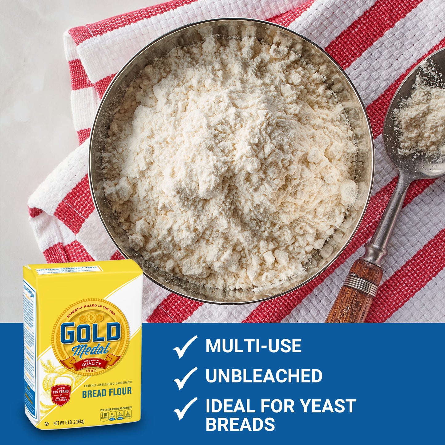 Gold Medal Premium Quality Unbleached Bread Flour, 5 lb