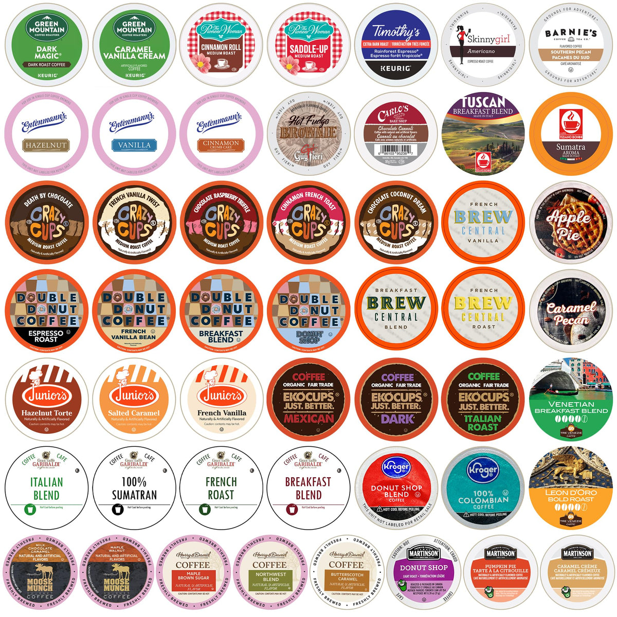 Coffee Variety Pack Sampler, Single Serve Cups For The Keurig K Cup Brewer, 50 Count