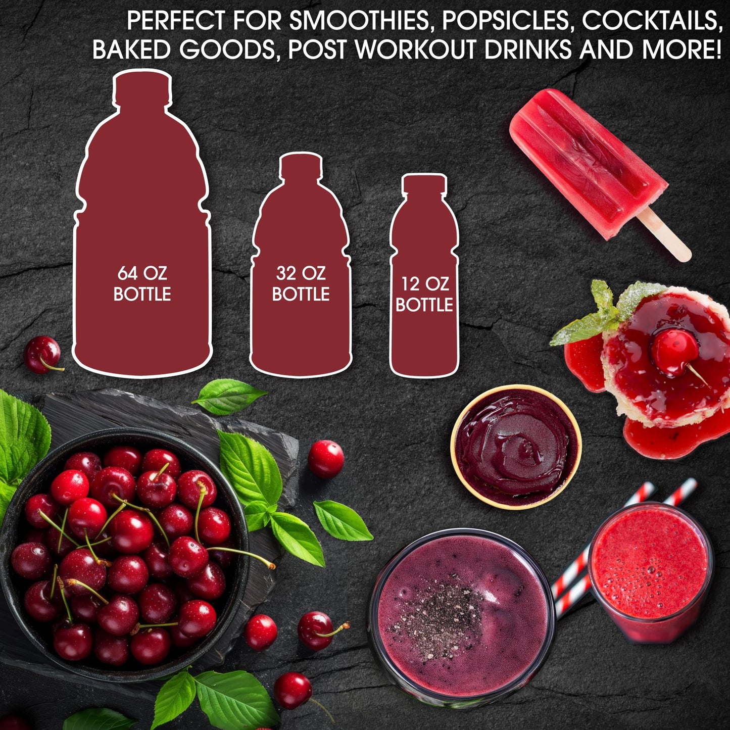 Cherry Bay Orchards Tart Cherry Juice  32 oz Bottle 6 pack (192 oz Case Pack) - 100% Natural Cherry Juice Not From Concentrate - All natural ingredients  gluten free  non GMO  Kosher certified  no preservatives  no added sugar  no added sulfites
