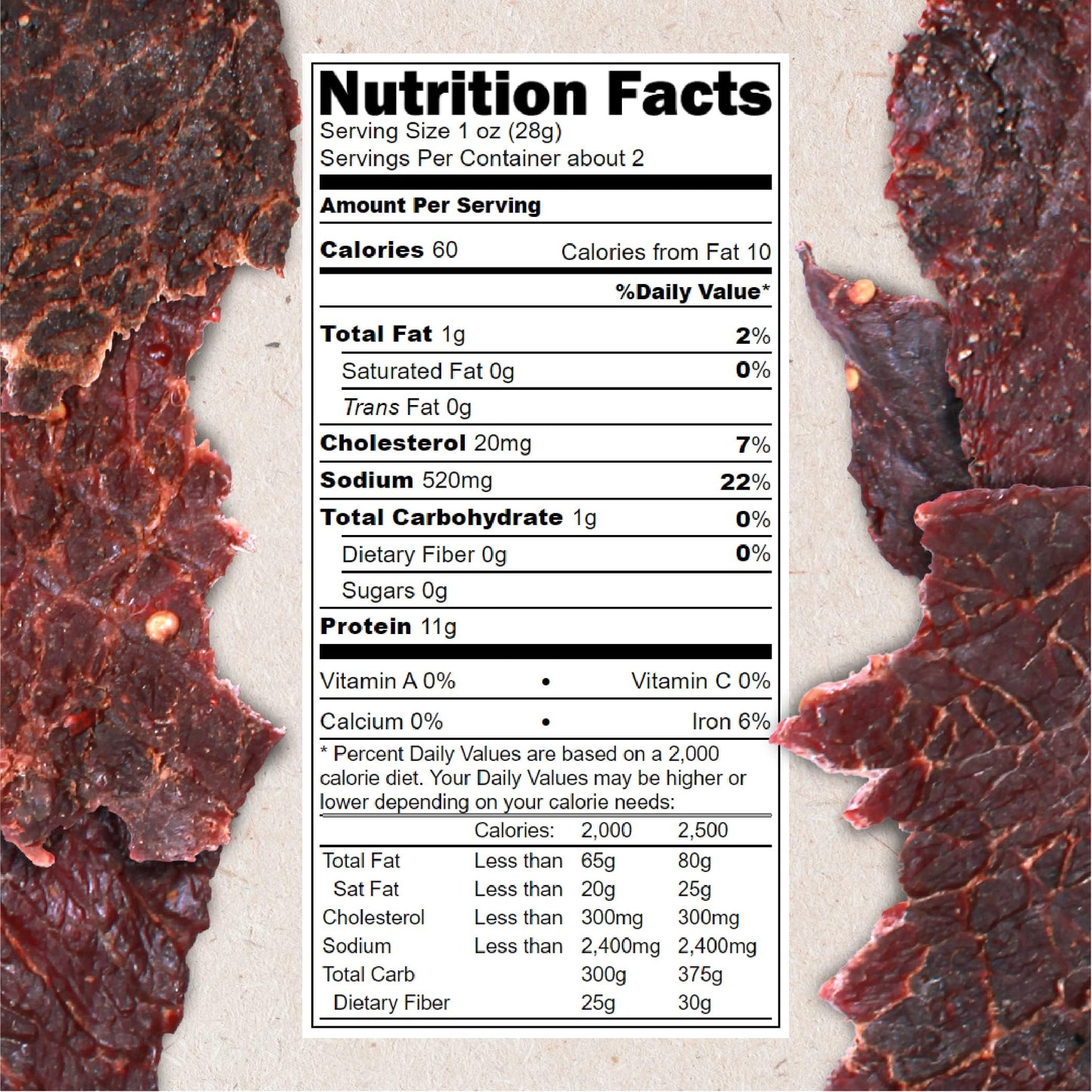 Hardtimes Beef Jerky - Original Flavor - 3 Pack of 2.25 oz. Bags