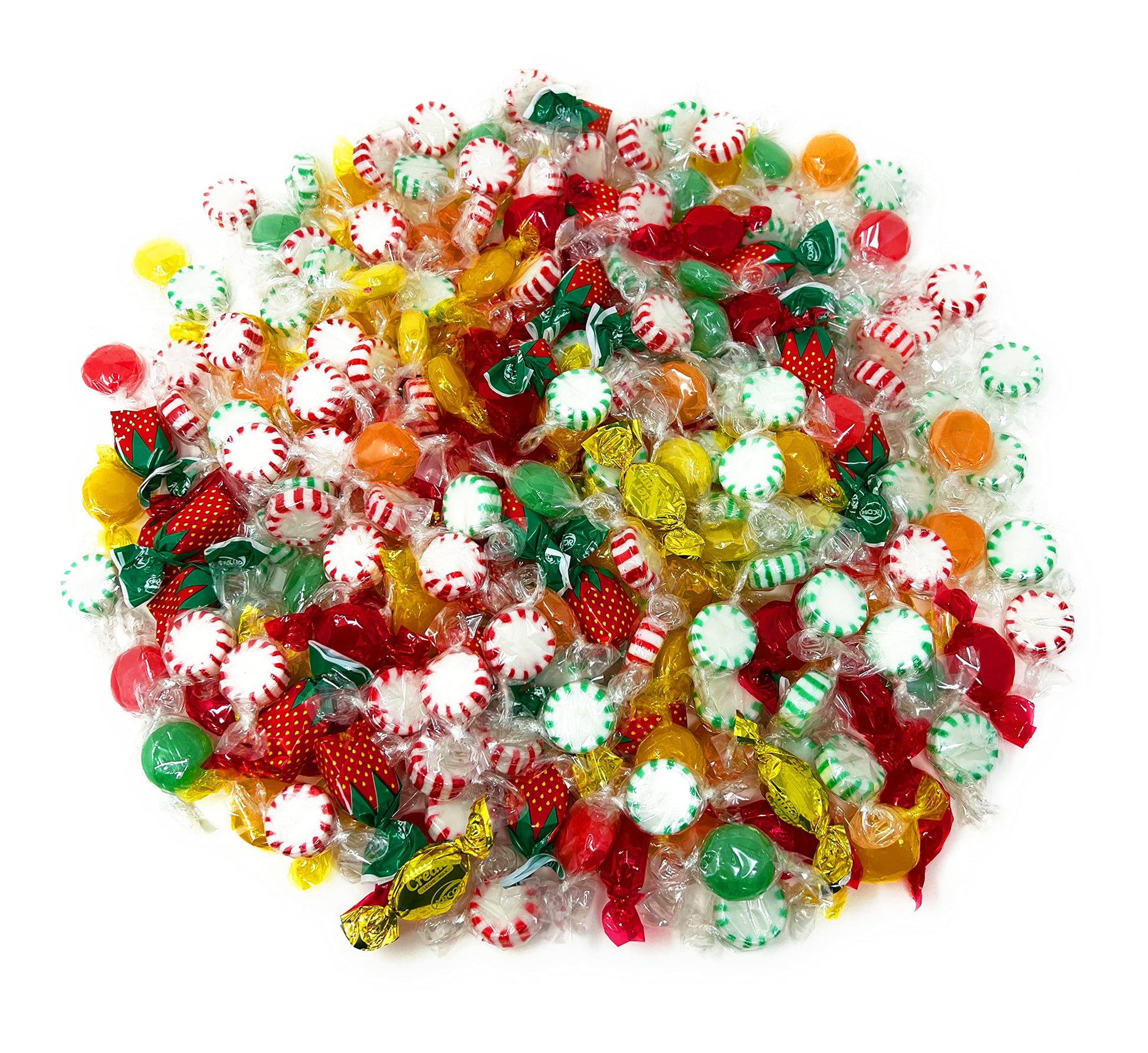 Assortit Hard Candy Assortment - Peppermint, Cinnamon, Butterscotch - 3 lbs - Individually Wrapped