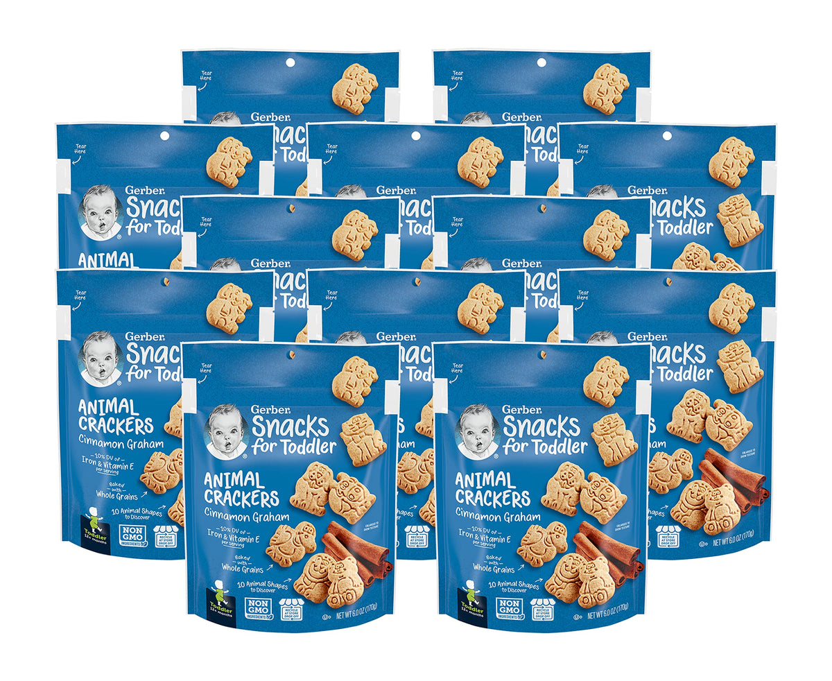 Gerber Graduates Cinnamon Graham Animal Crackers, 6 Ounce (Pack Of 12)