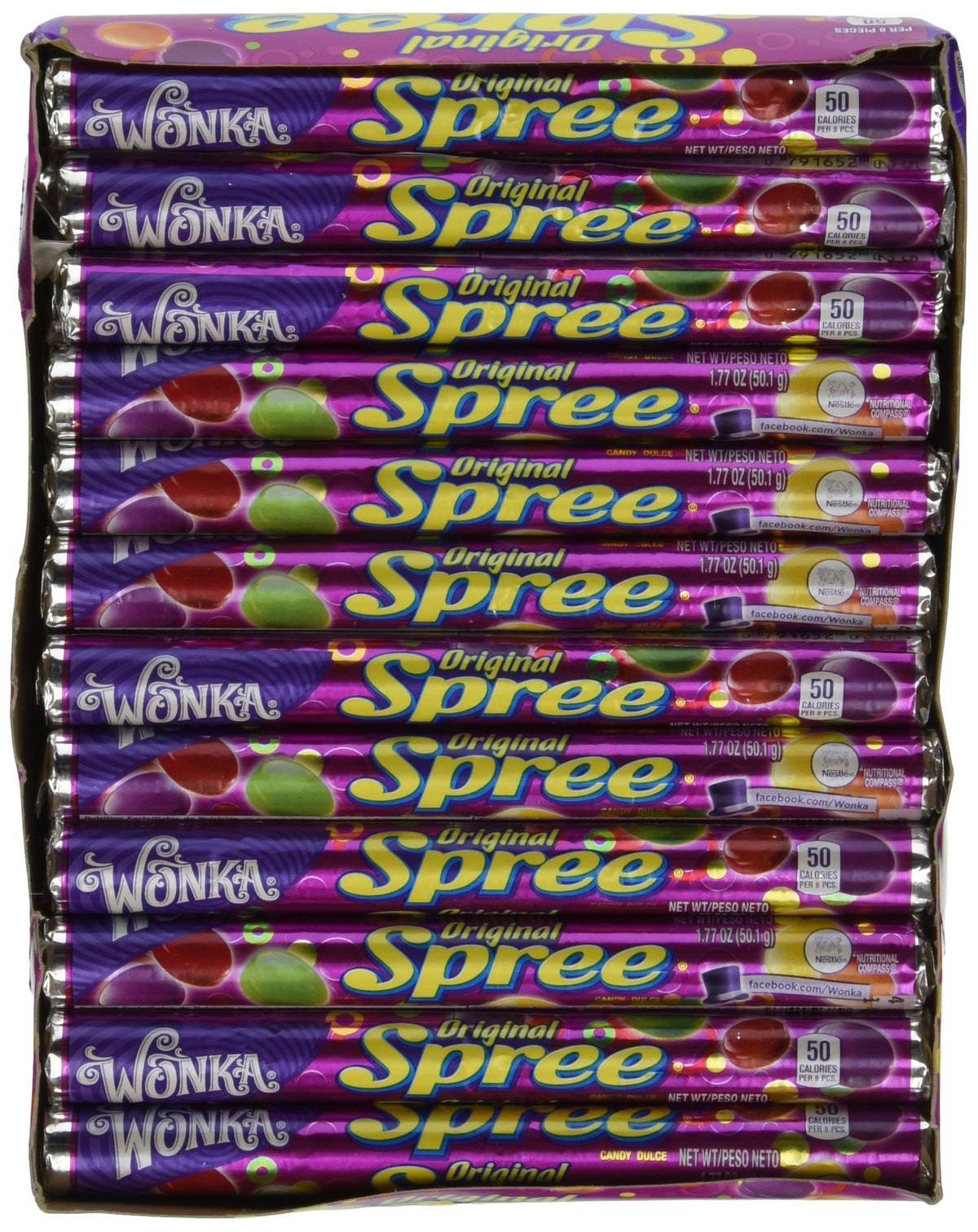 Wonka Spree Original Hard Candy, 1.77 Ounce Rolls (Pack Of 36)