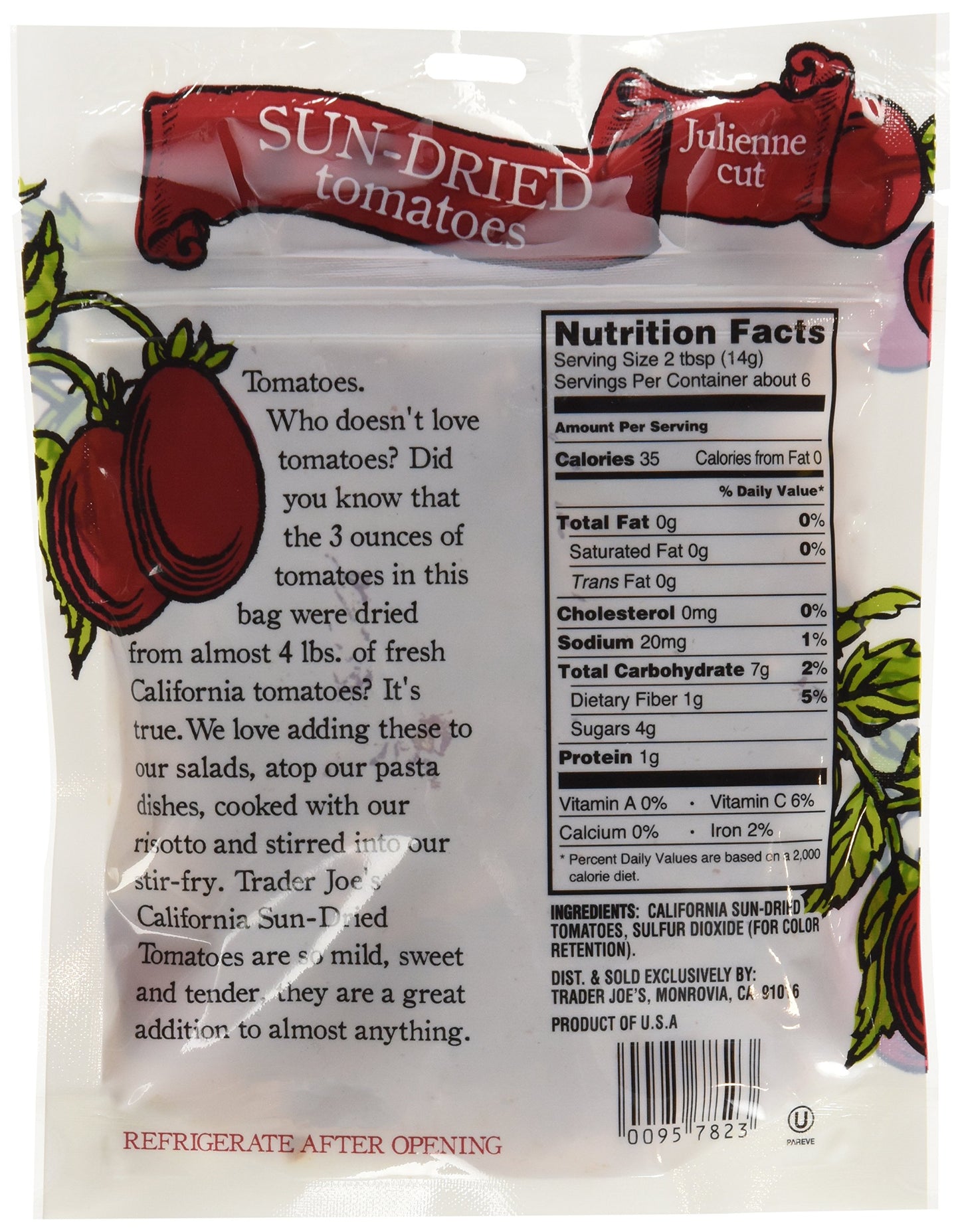 Trader Joe'S California Sun-Dried Tomatoes, 3 Oz - 2 Pack