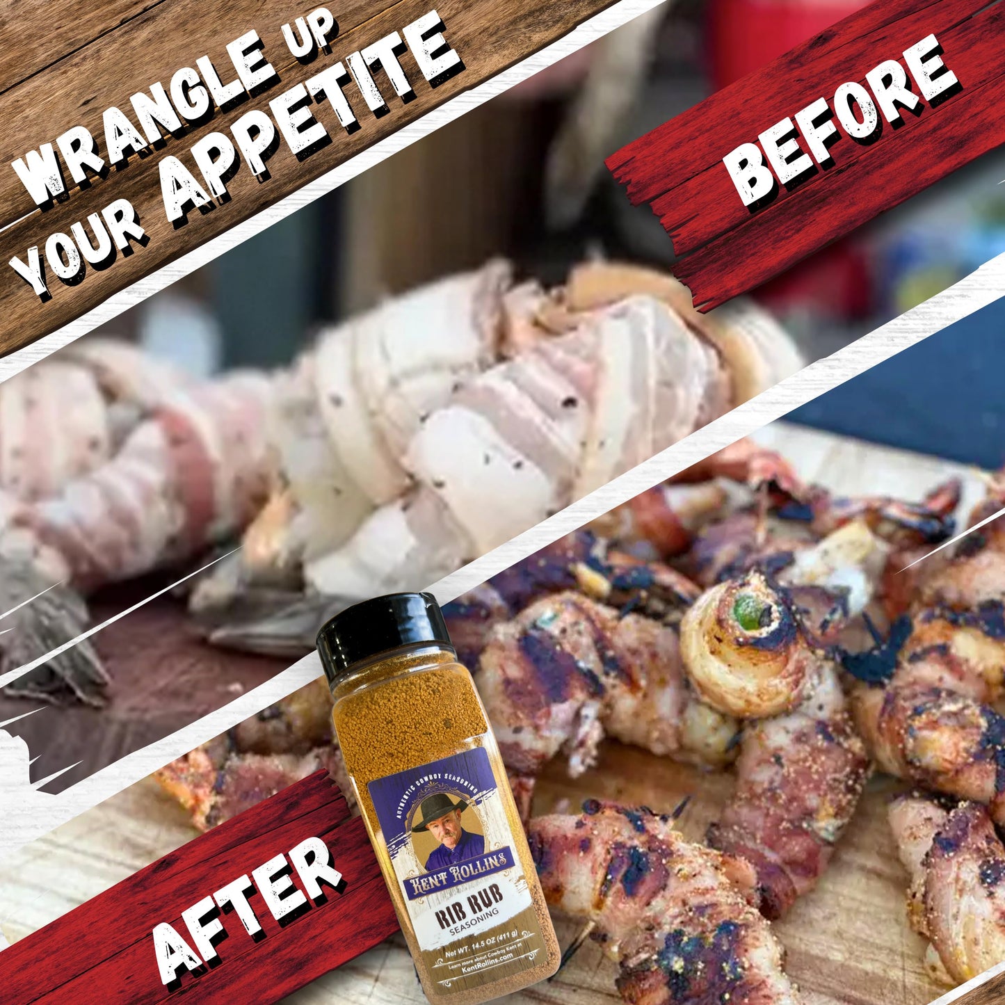 Kent Rollins Rib Rub Seasoning, Gluten Free, 13 oz, Ideal for Ribs, Pork, Chicken, Shrimp & Other Meat