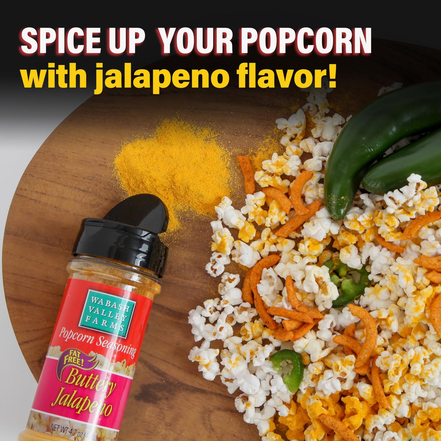 Wabash Valley Farms Jalapeno Popcorn Seasoning - Buttery Flavor, 4.7 oz