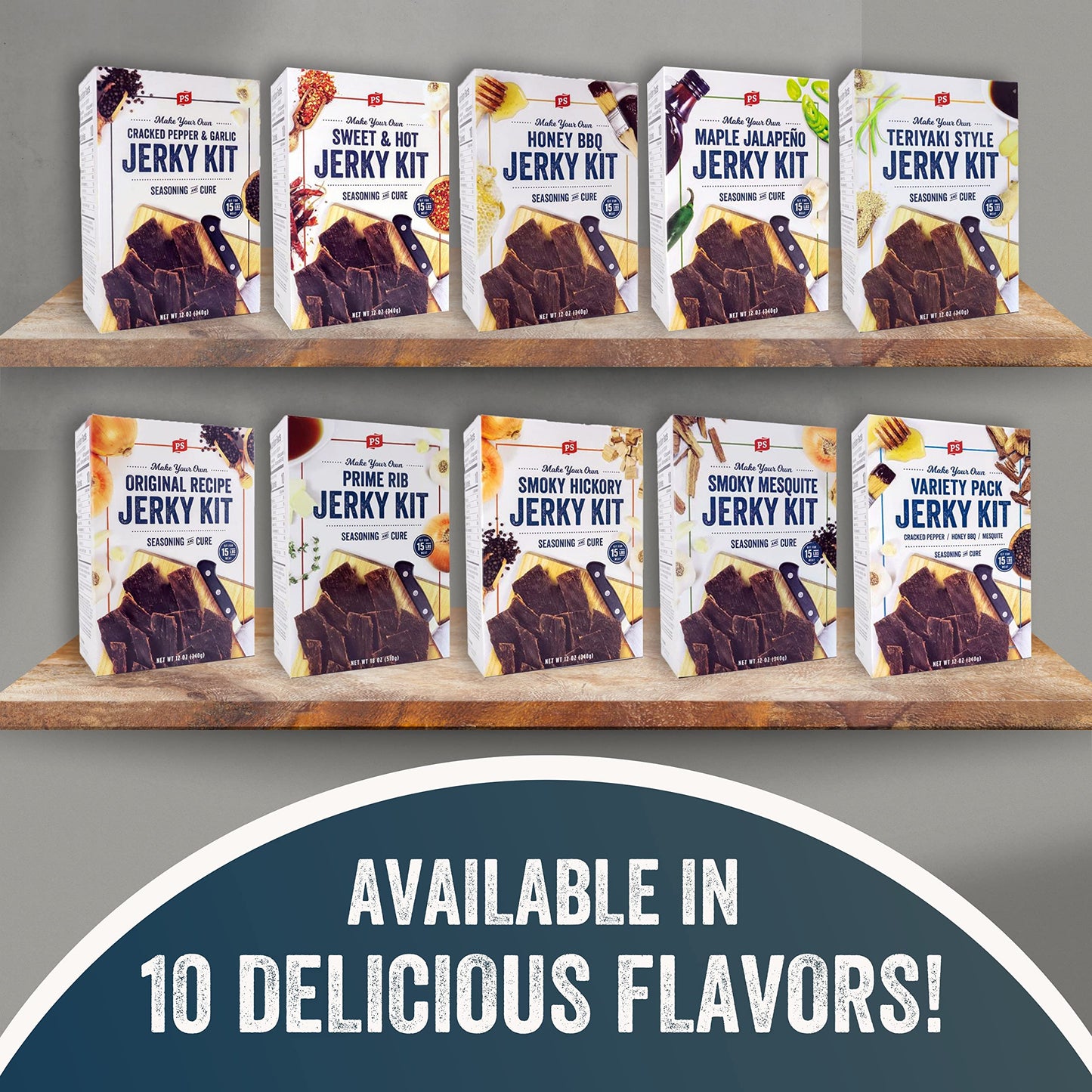 Ps Seasoning Jerky Seasoning And Cure Kit (Smoky Hickory) - Award-Winning Diy Beef Jerky Making Kit With Seasoning Mix & Cure - Oven, Smoker, Dehydrator - Great For Beef, Turkey, Venison, Wild Game