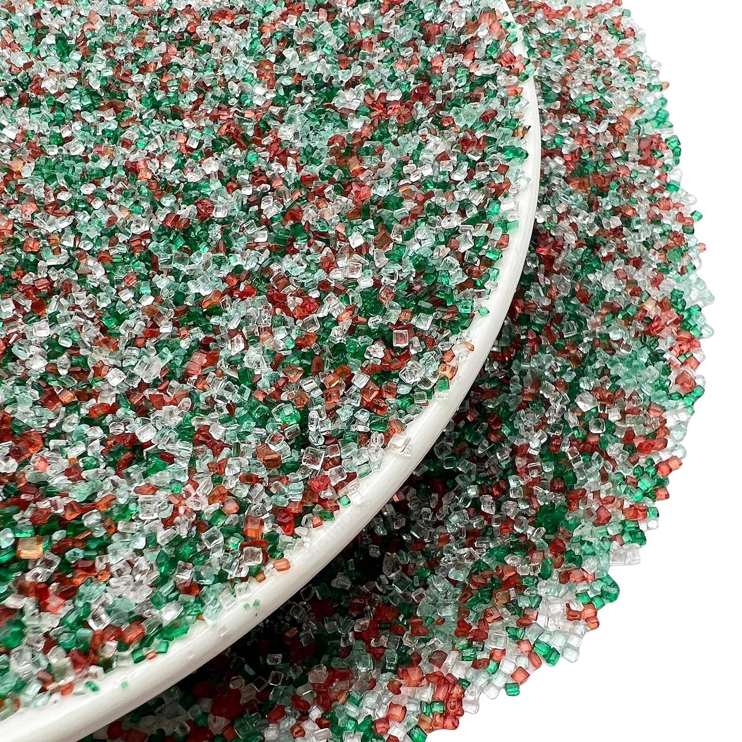 SE Si&Moos Red Green and White Sanding Sugar Sprinkles Red Green Sprinkles Sugar Rimmer for Cocktails, Christmas Cookie Decorati