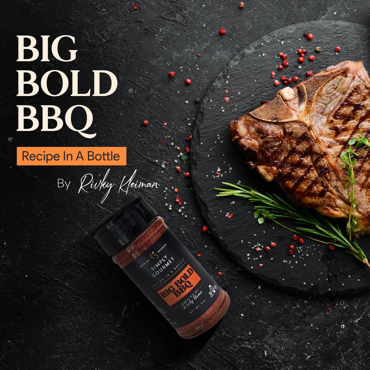 Simply Gourmet Big Bold Bbq Spices And Seasoning - Pitmaster Secret Recipe For Smoky Aroma, Grilling, And Cooking - All Purpose Enhanced Blend Seasoning - 5Oz