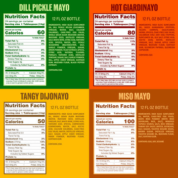 AYOH Mayo Gone Wild - Easy Squeeze Sauces for Sandwiches, Burgers, & Dips - 4 Pack Flavors - Gift for Sauce Lovers
