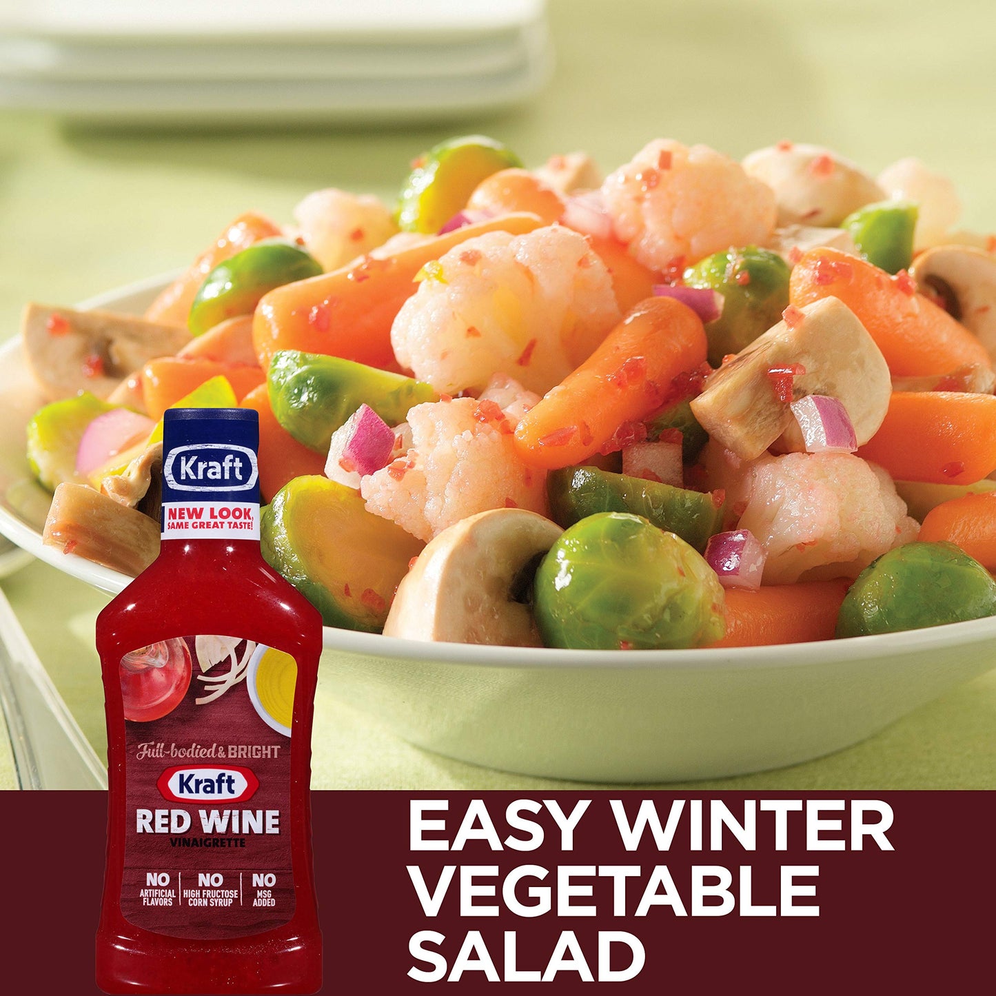 Kraft Red Wine Vinaigrette Salad Dressing - 16 Fl Oz Bottles, 6 Count