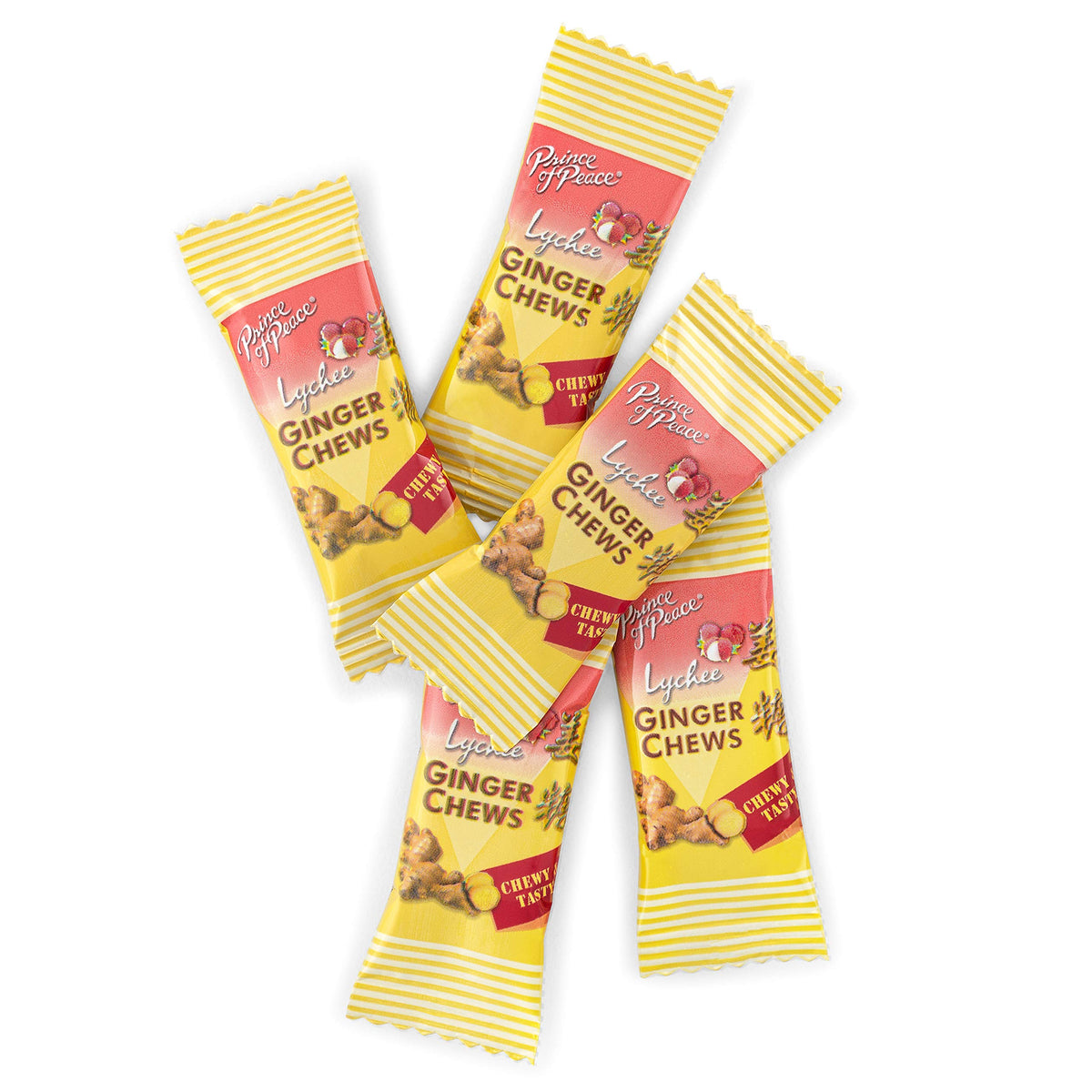 Prince of Peace Ginger Chews with Lychee, 1 lb. - Candied Ginger - Lychee Flavored Candy - Lychee Ginger Chews