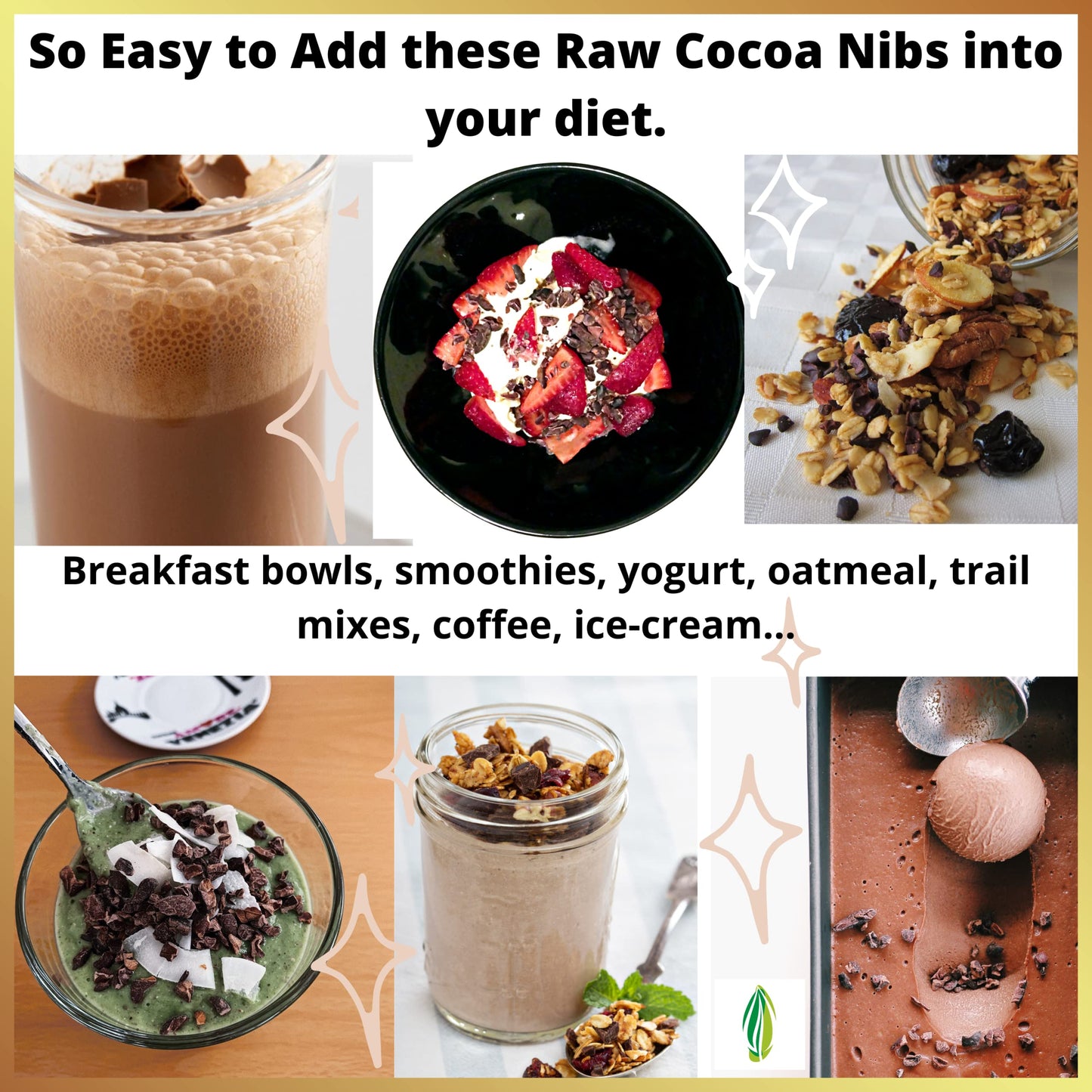 Pure Natural  s Cacao Nibs, Unsweetened Dark Chocolate Chips, Organic, 32 oz (2 lb), Dark Brown