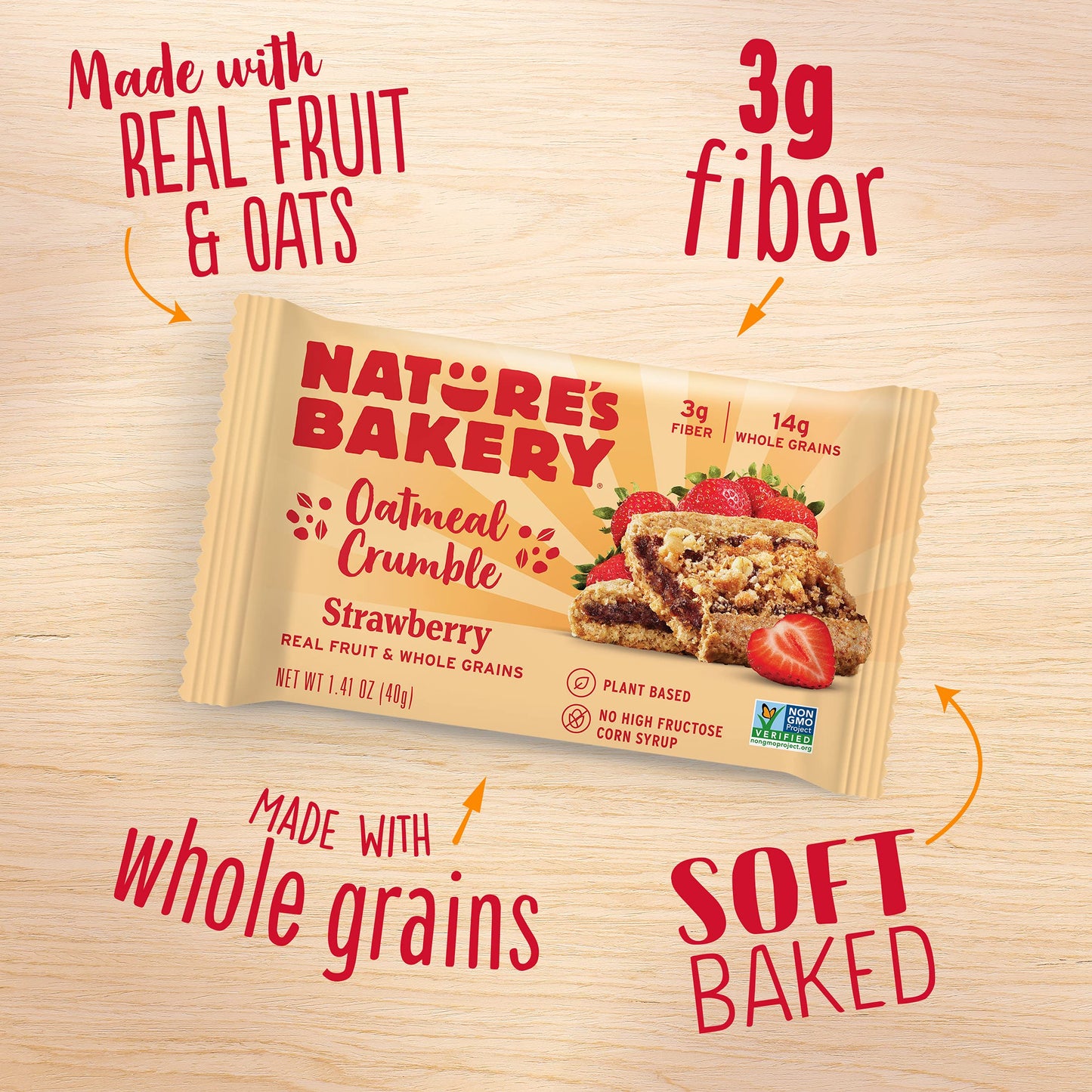 Natures Bakery Oatmeal Crumble Strawberry Bars, 1.41 Oz, 6 Ct