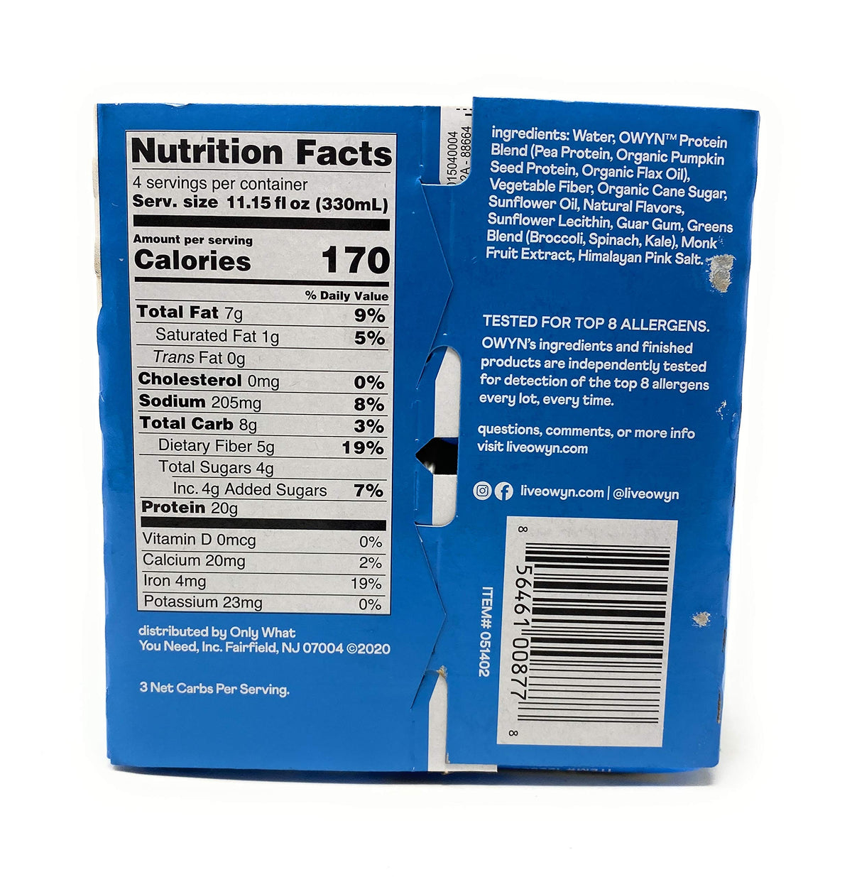 OWYN 100% Vegan Plant-Based Protein Shakes | Smooth Vanilla  11.15 Fl Oz (Pack of 4) | Dairy-Free  Gluten-Free  Soy-Free  Tree Nut-Free  Egg-Free  Allergy-Free  Vegetarian