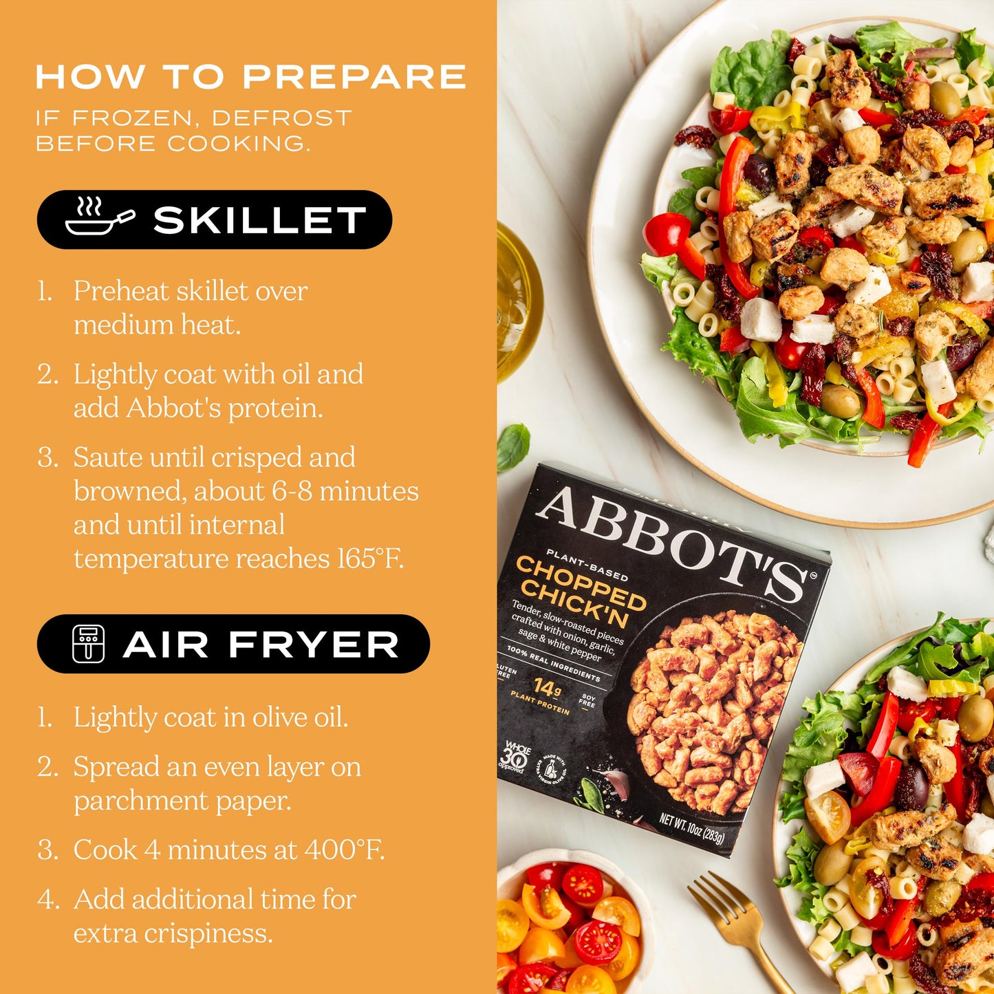 Abbots, Plant-Based Chopped Chicken Vegan, Gluten-Free, 10 Ounce