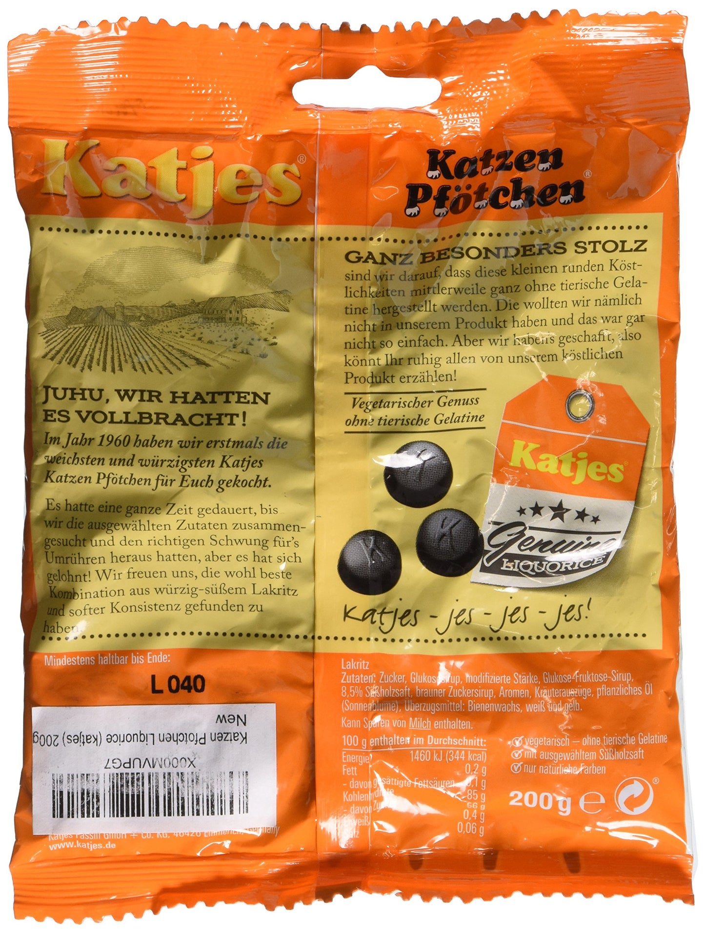 Katzen Pfotchen Liquorice (Katjes) 200G