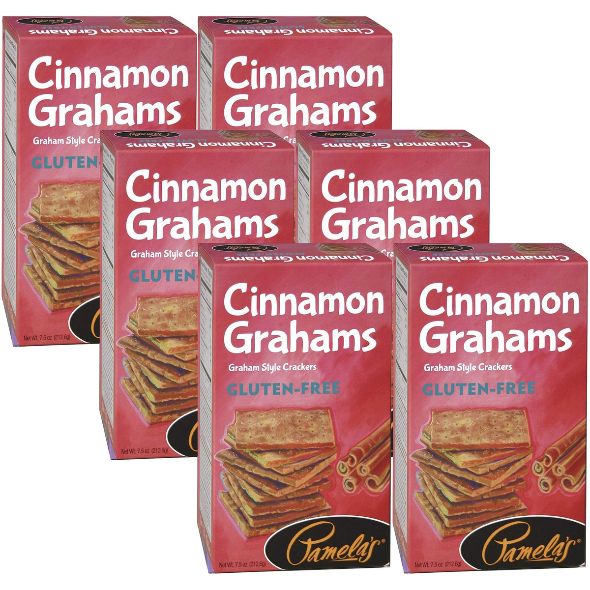 Pamelas Cinnamon Grahams, 7.5 Ounce, Pack of 6