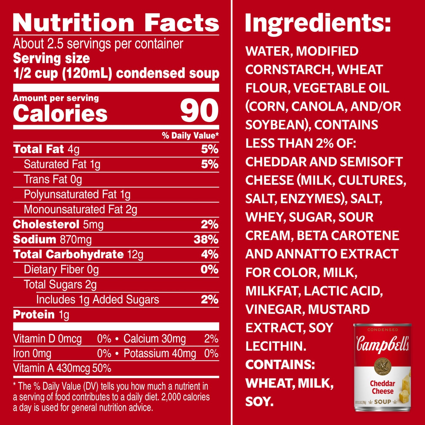 Campbell's Condensed Cheddar Cheese Soup, 10.5 oz Can