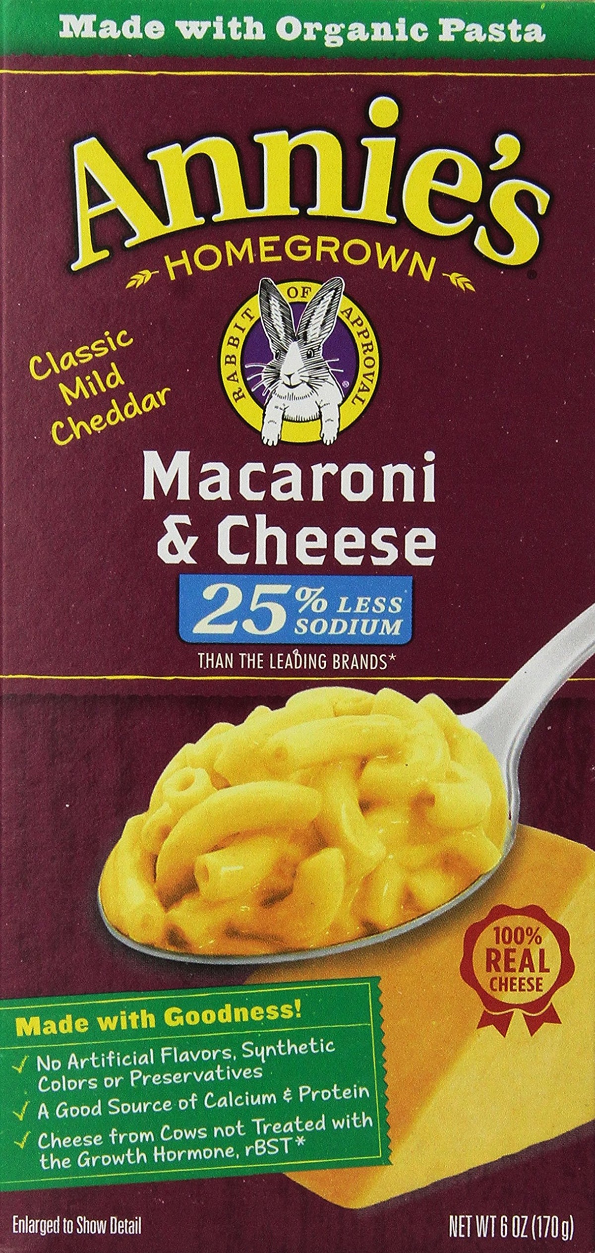 Annie 'S Homegrown Low Sodium Natural Mac And Cheese, 6-Ounces (Pack Of12)
