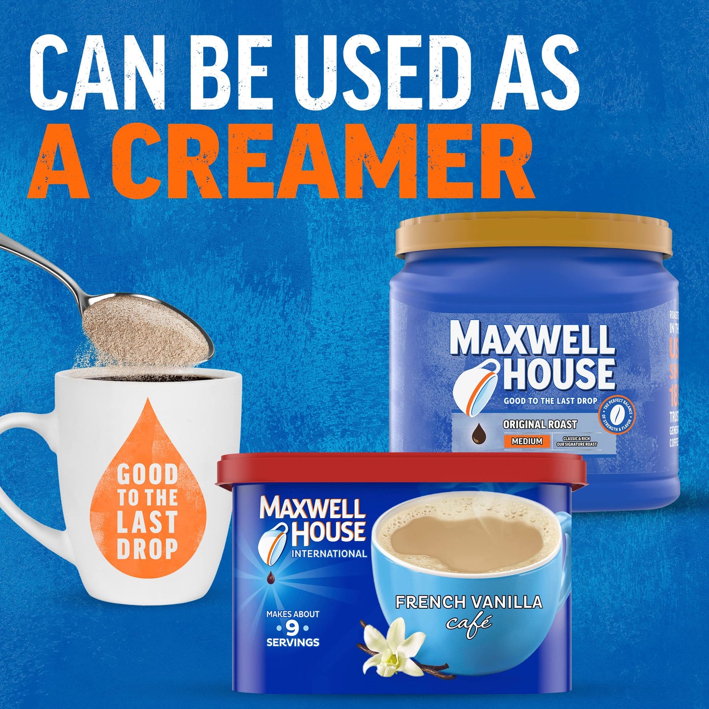 Maxwell House International French Vanilla Caf  -Style Dark Roast Instant Coffee Beverage Mix (4 Ct Pack, 8.4 Oz Canisters)