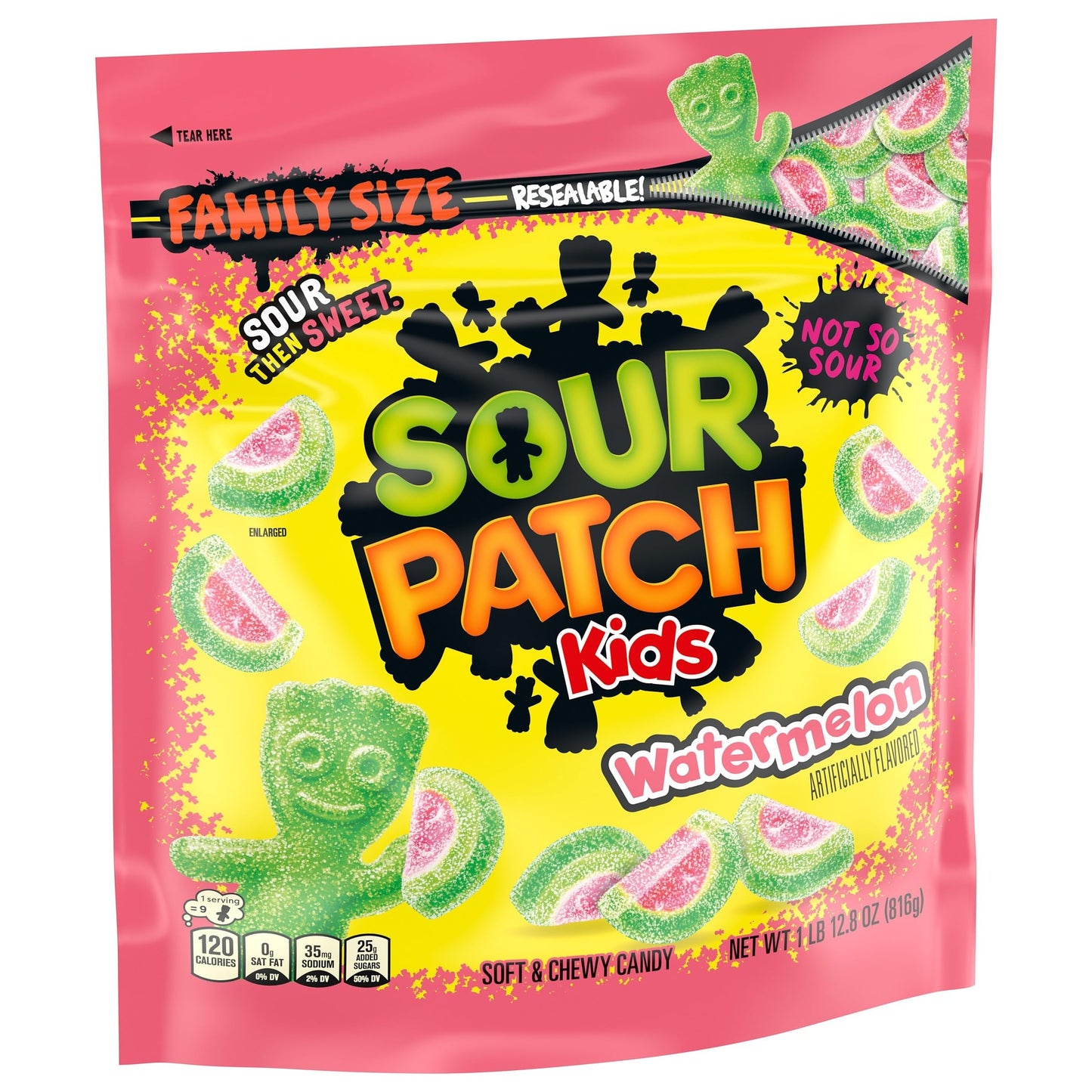 SOUR PATCH KIDS Watermelon Soft & Chewy Candy, Family Size, 1.8 lb Bag