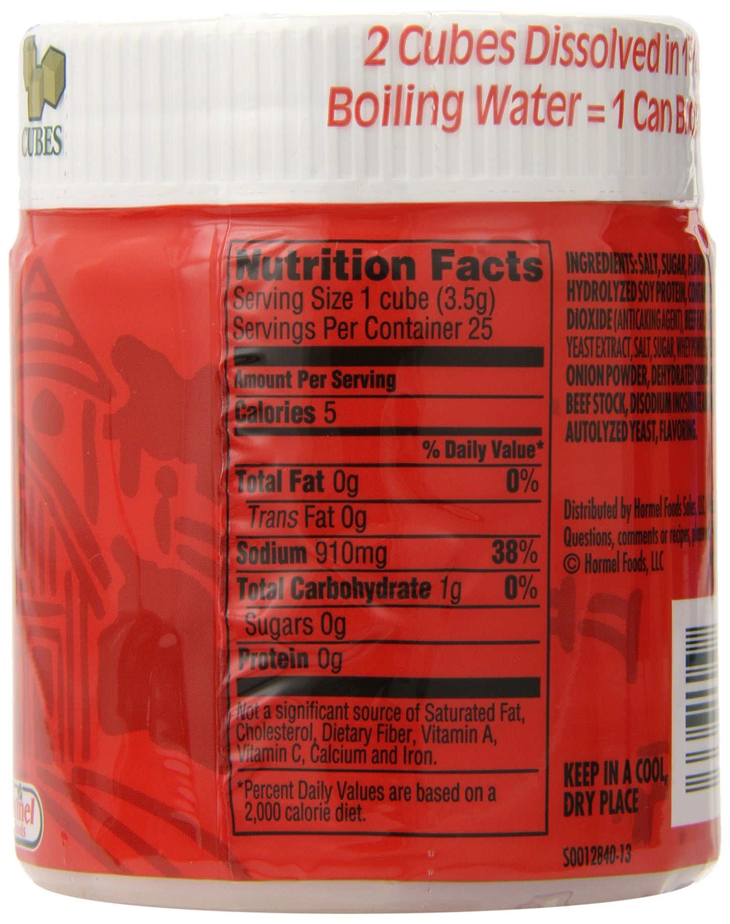Herbox Bouillon Cubes Beef 25 cubes, 3.2500-ounces (Pack of6)