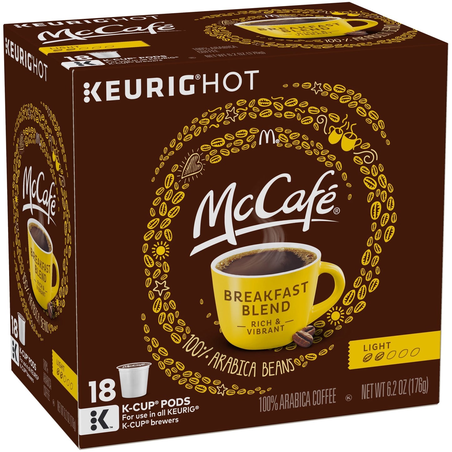 Mccafe Breakfast Blend Keurig K Cup Coffee Pods (18 Count)