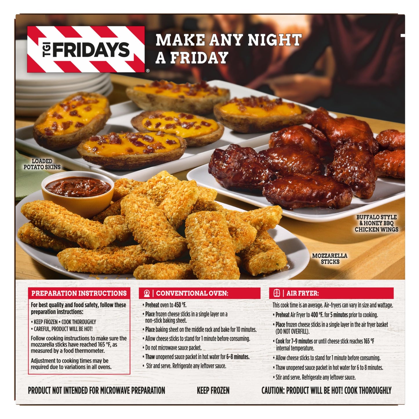 TGI Fridays Mozzarella Sticks Frozen Snacks with Marinara Sauce, 17.4 oz Box