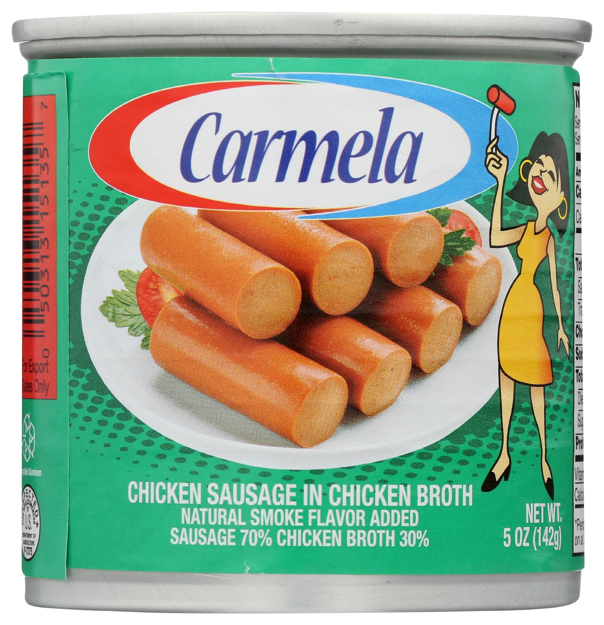 Carmela Chicken Vienna Sausage in Chicken Broth, Natural Smoke Flavor, 5 Ounce Can (24 Pack)