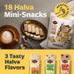 Halva Tahini Bar Mini Snacks - Assortment Of 18 Snack-Sized Halvah Pistachio, Vanilla, And Cocoa Bean Israeli Snacks - Vegan, Ko