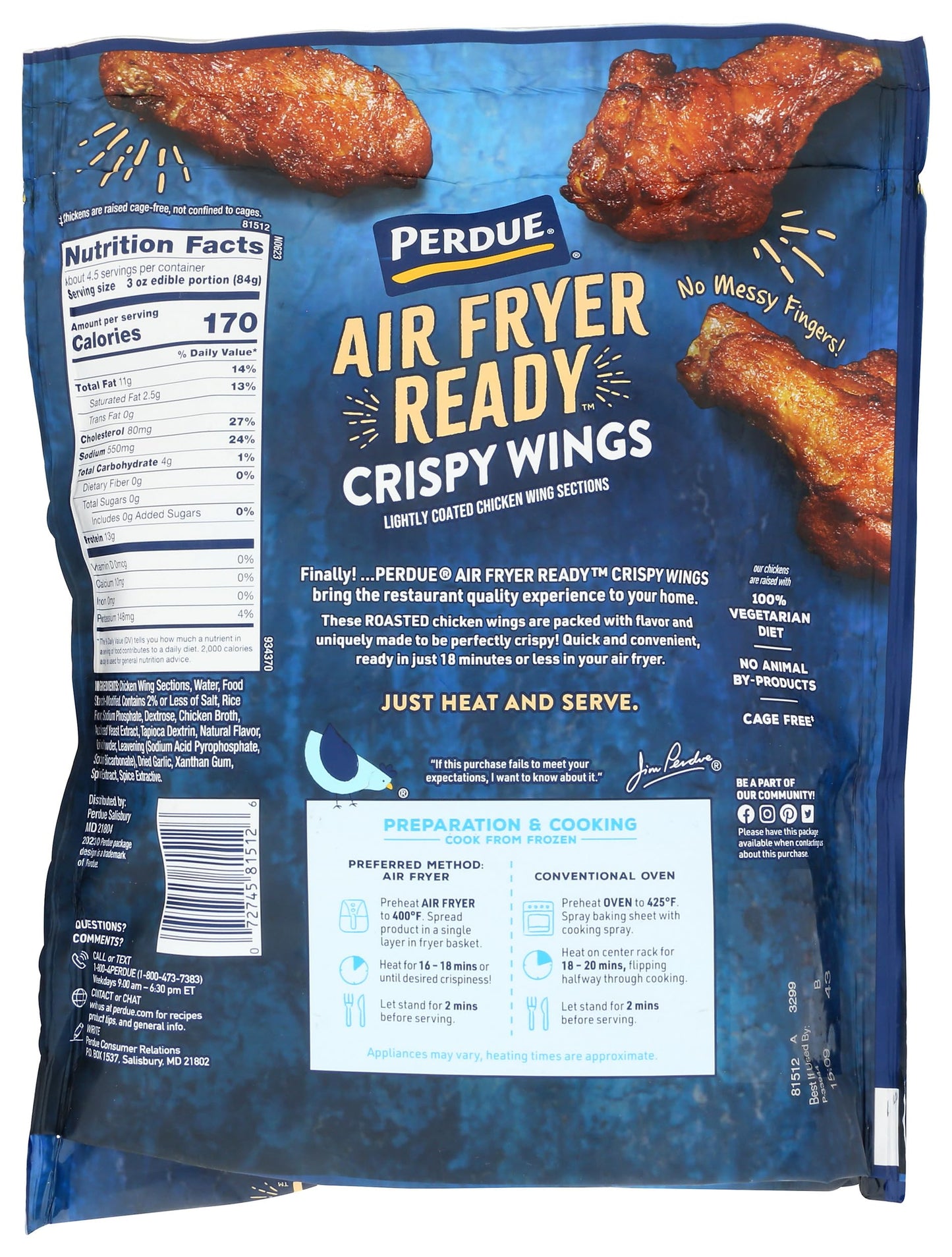Perdue Roasted Crispy Chicken Wings, 22 Oz